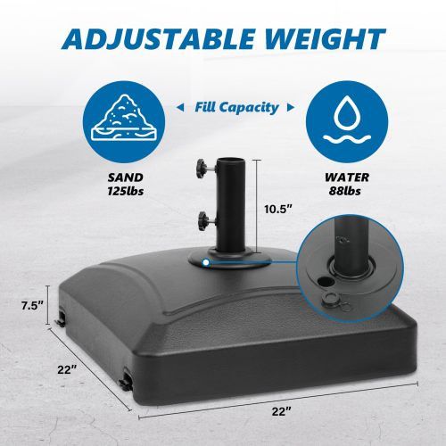 Designer × Homemade 125lb Capacity Fillable Mobile Patio Umbrella Base Heavy Dut Size US L / EU 52-54 / 3 - 4 Thumbnail