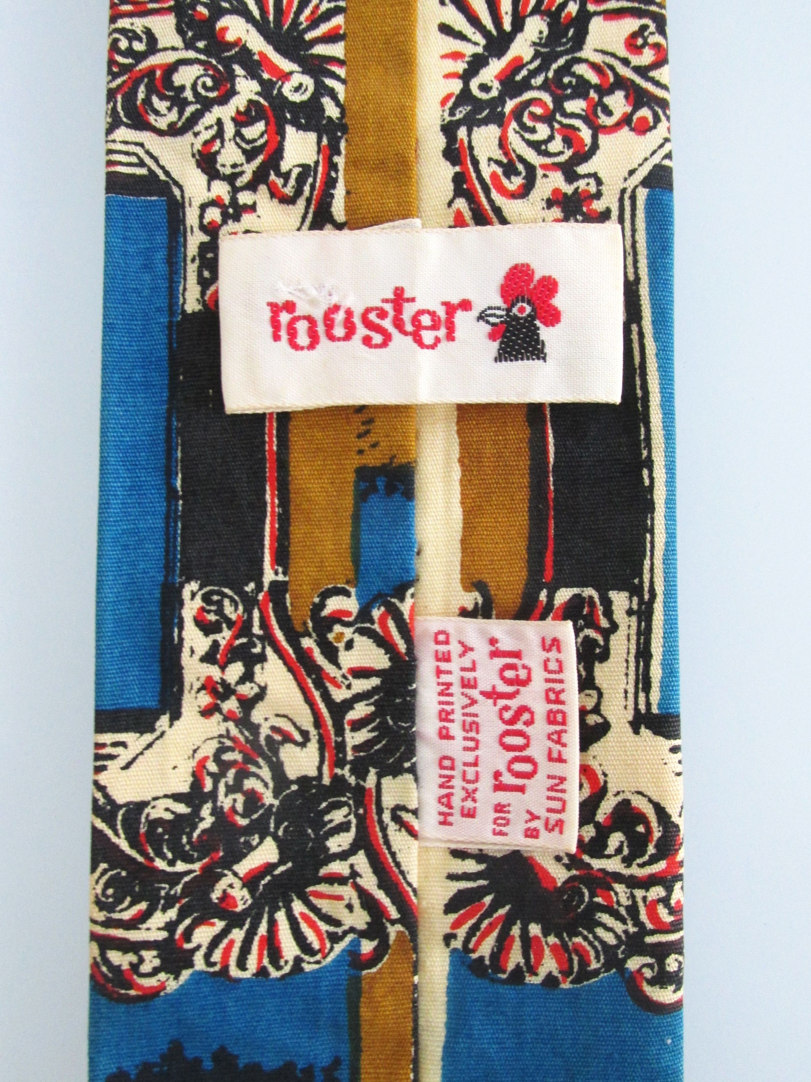 Vintage Rooster Vintage Men's Flat/Square End Cotton Tie Size ONE SIZE - 5 Thumbnail