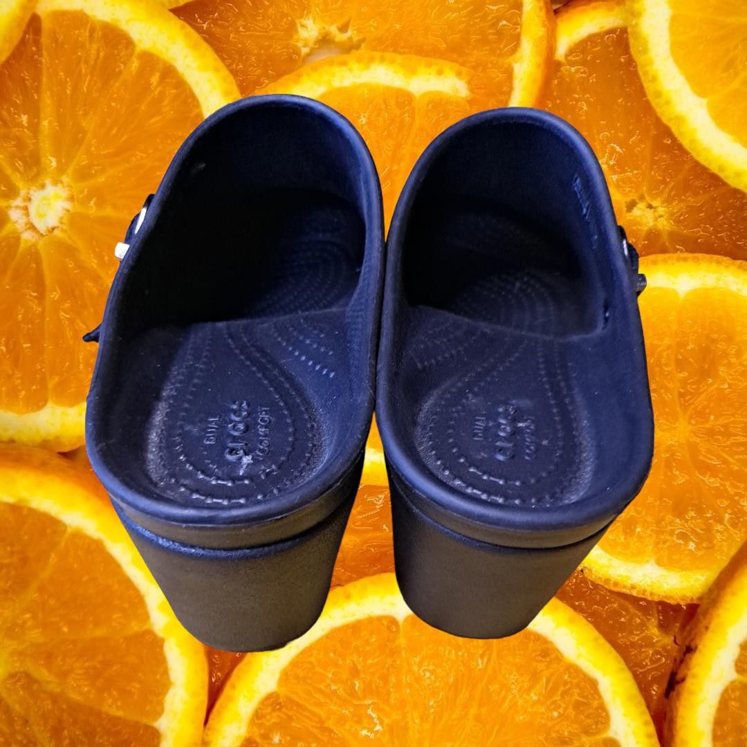 Crocs Crocs Black Mule Clogs With 2.5 Inch Heel and Side Buckle Si Size ONE SIZE - 6 Thumbnail