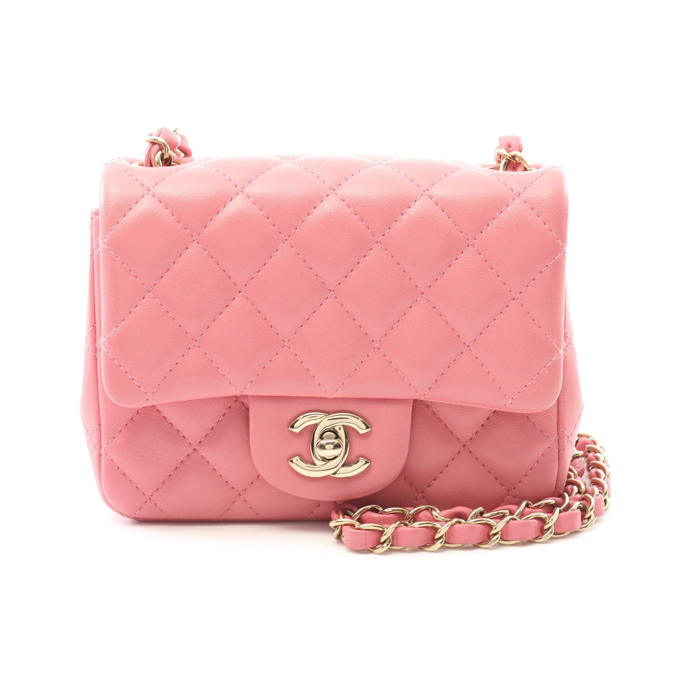 Chanel Chanel Mini Matelasse Chain Shoulder Bag Lambskin Pink Gold Hardware Size ONE SIZE - 1 Thumbnail