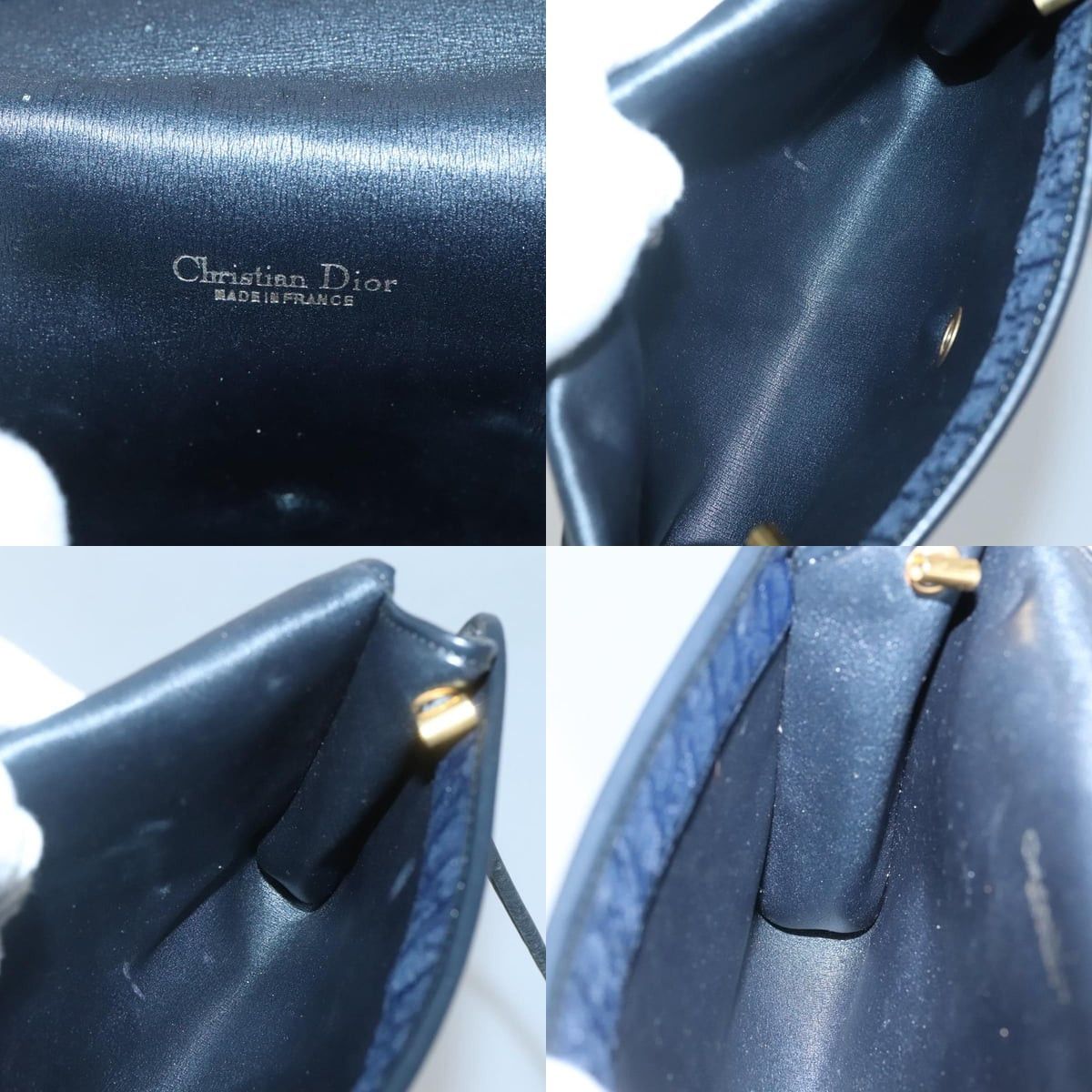 Dior DIOR Trotter Canvas Shoulder Bag Navy Gold Size ONE SIZE - 11 Thumbnail