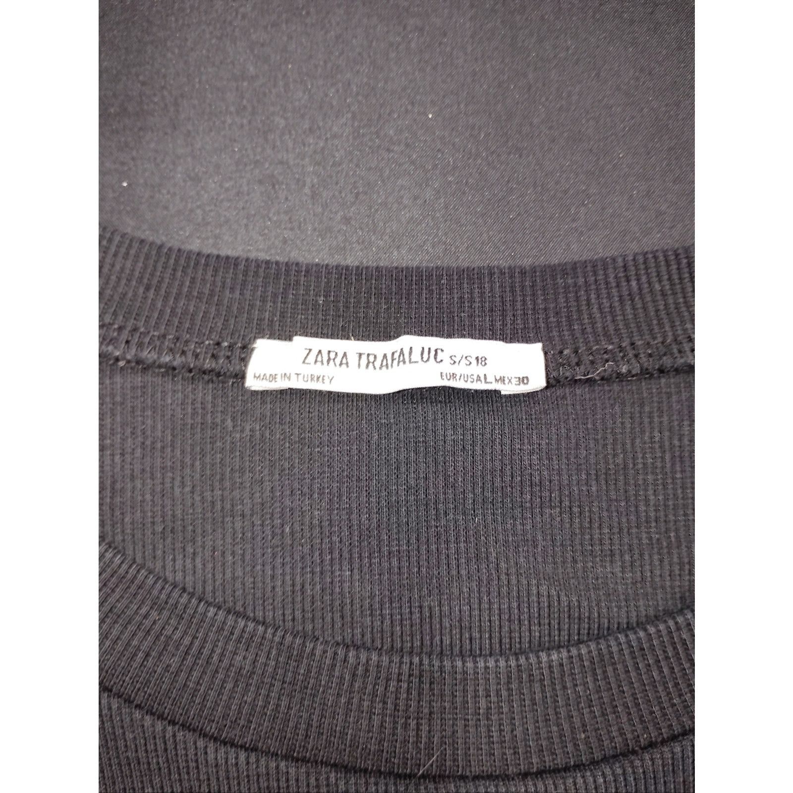 Zara Zara Trafaluc Black Crop Top With Pearl Embellished Sleeves Size S / US 4 / IT 40 - 7 Thumbnail