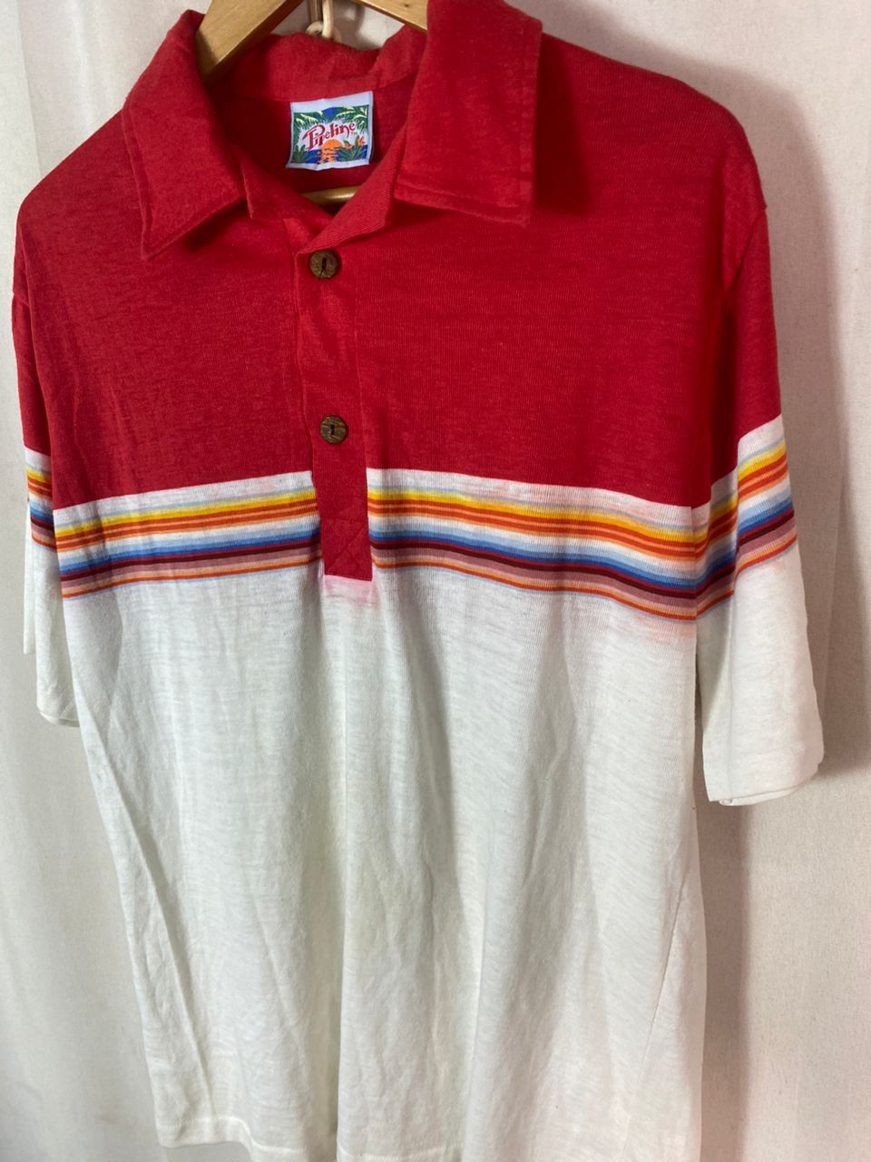 Vintage Vintage pipeline rainbow stripe polo shirt Size US M / EU 48-50 / 2 - 2 Thumbnail