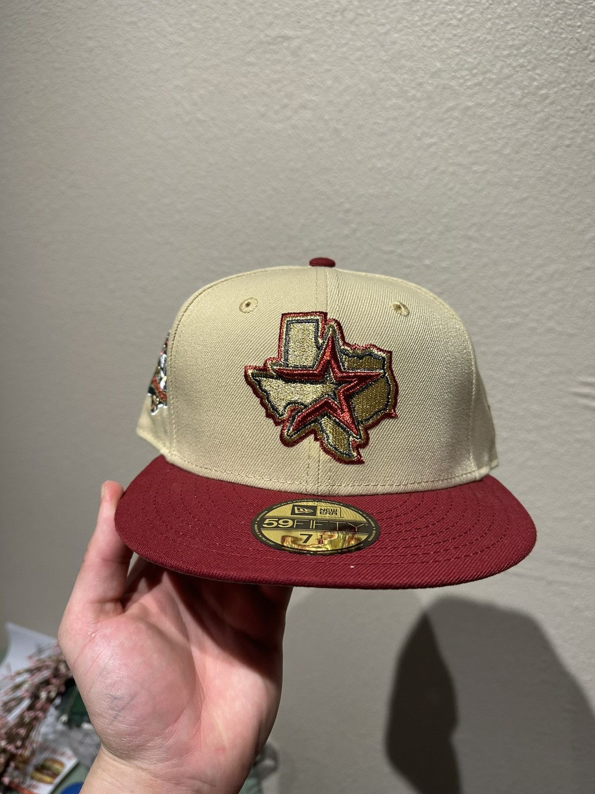 image of Vintage Houston Astros 45Th Anniversary 7 1/8 in Beige, Men's