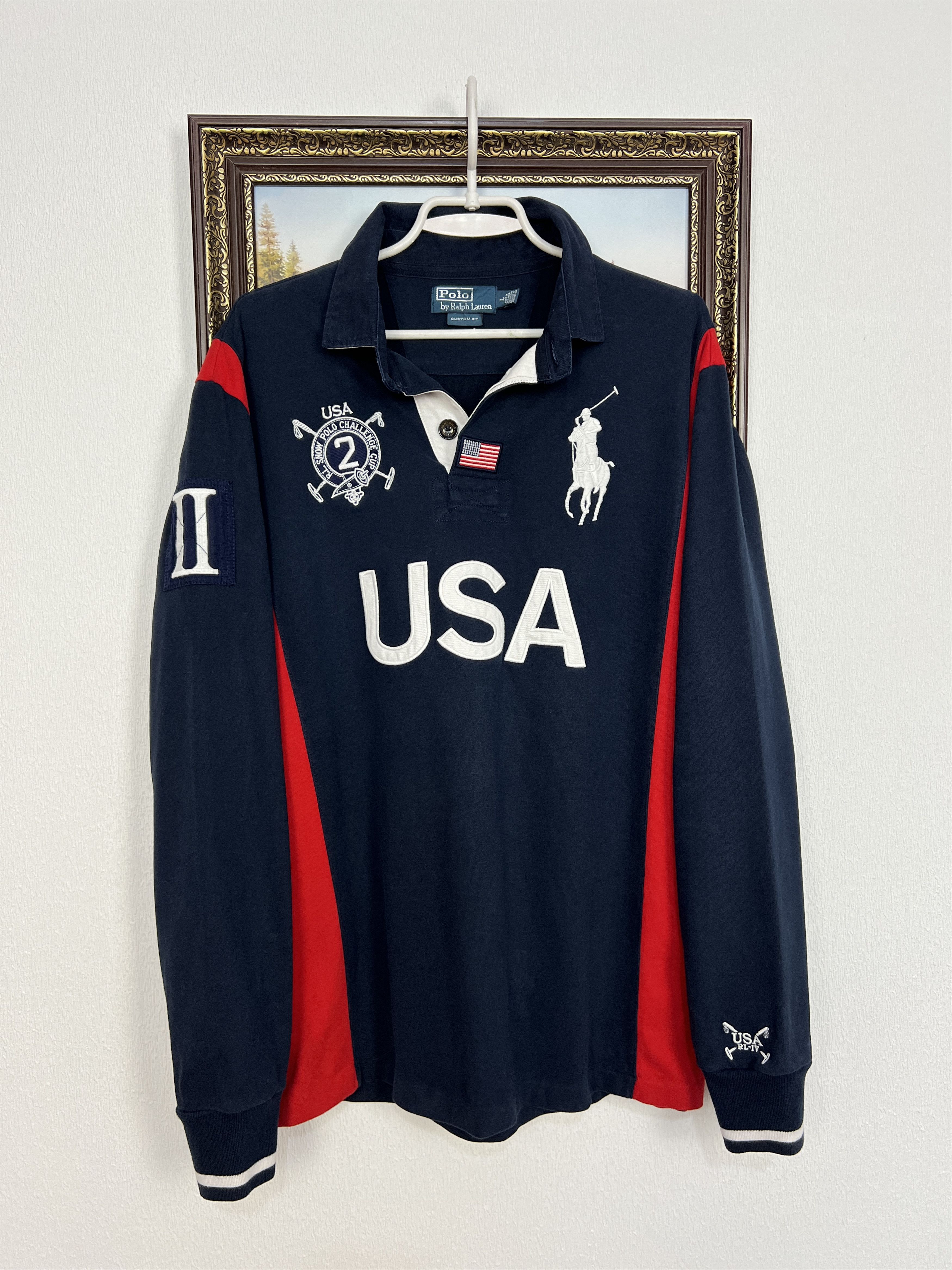 Polo Ralph Lauren Vintage USA Snow Polo Challenge Cup Rugby Long Sleeve Size US L / EU 52-54 / 3 - 1 Thumbnail