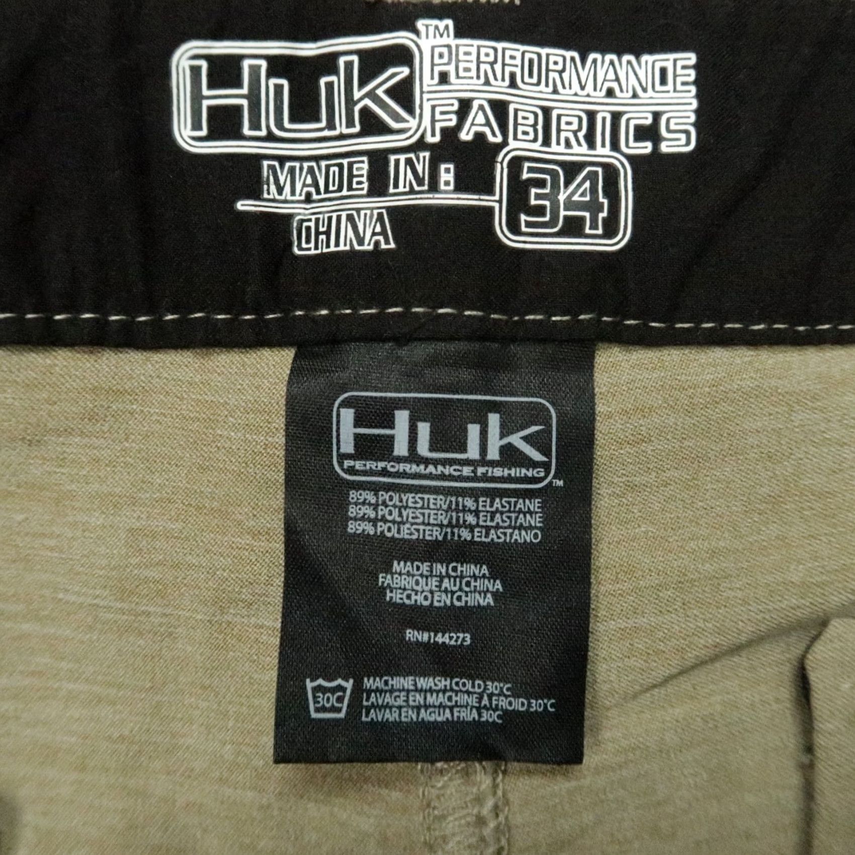 Vintage Huk Shorts Mens 34 Beige Green Chino Pocket Stretch 10in Inseam NWT Regular Waist 34 Beige Mens Size US 34 / EU 50 - 3 Thumbnail