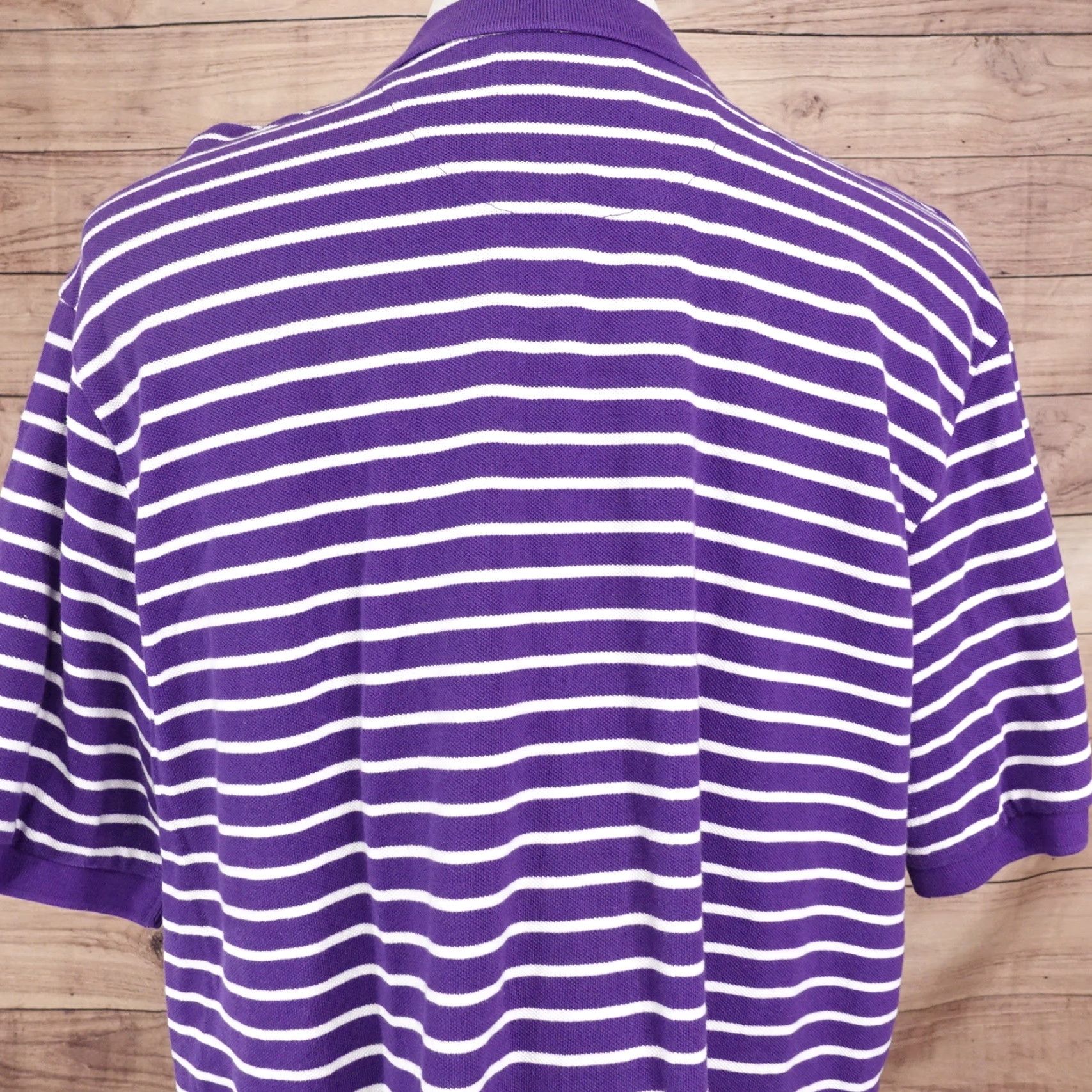 Chaps CHAPS Striped Polo Shirt Mens Short Sleeve Purple Size XL Size US XL / EU 56 / 4 - 5 Thumbnail