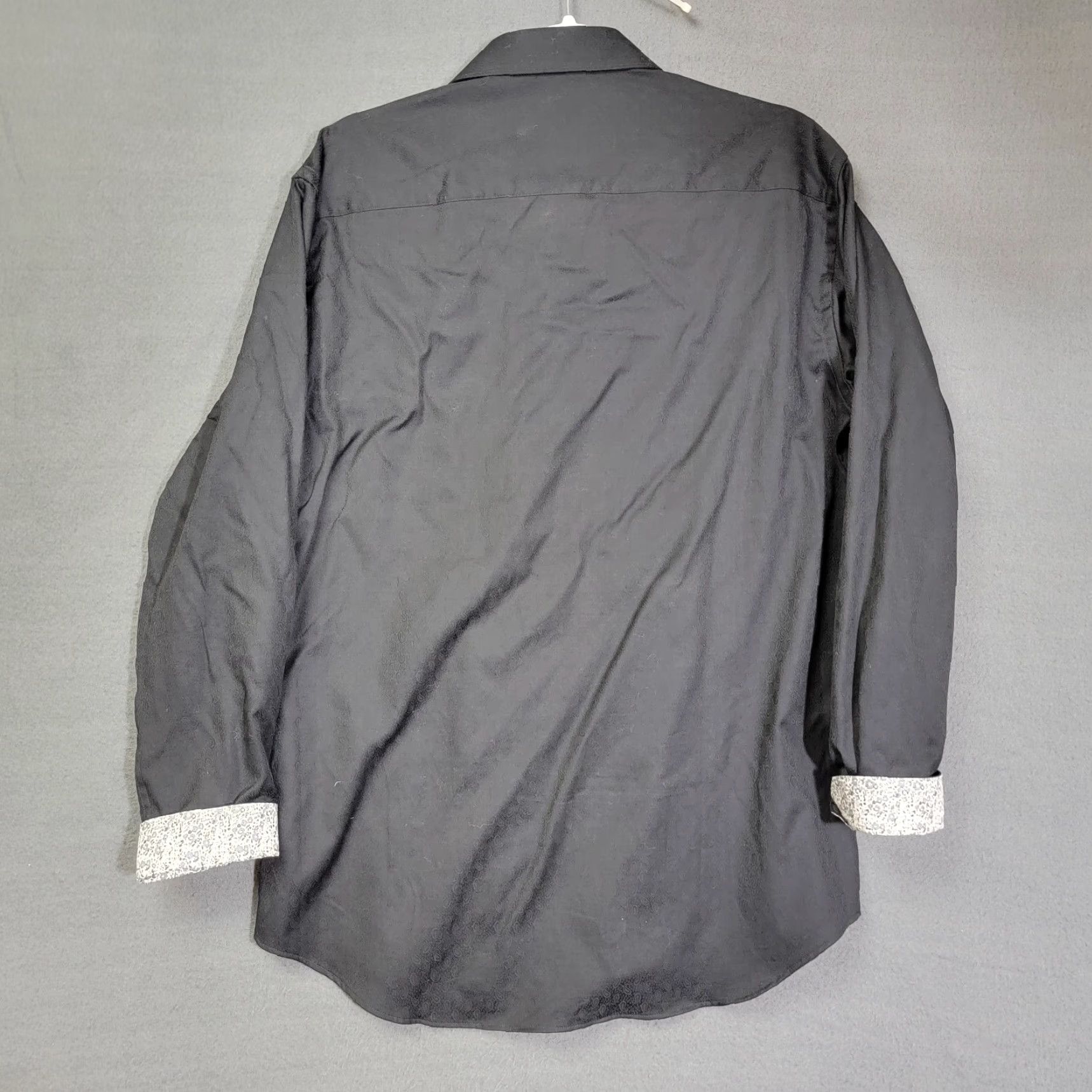 BUGATCHI Bugatchi Uomo Button-Down Shirt Collared Neck Long Sleeve Black Men's 15.5/32-33 Shirt Mens Black Button-Up Casual Business Size US M / EU 48-50 / 2 - 5 Thumbnail