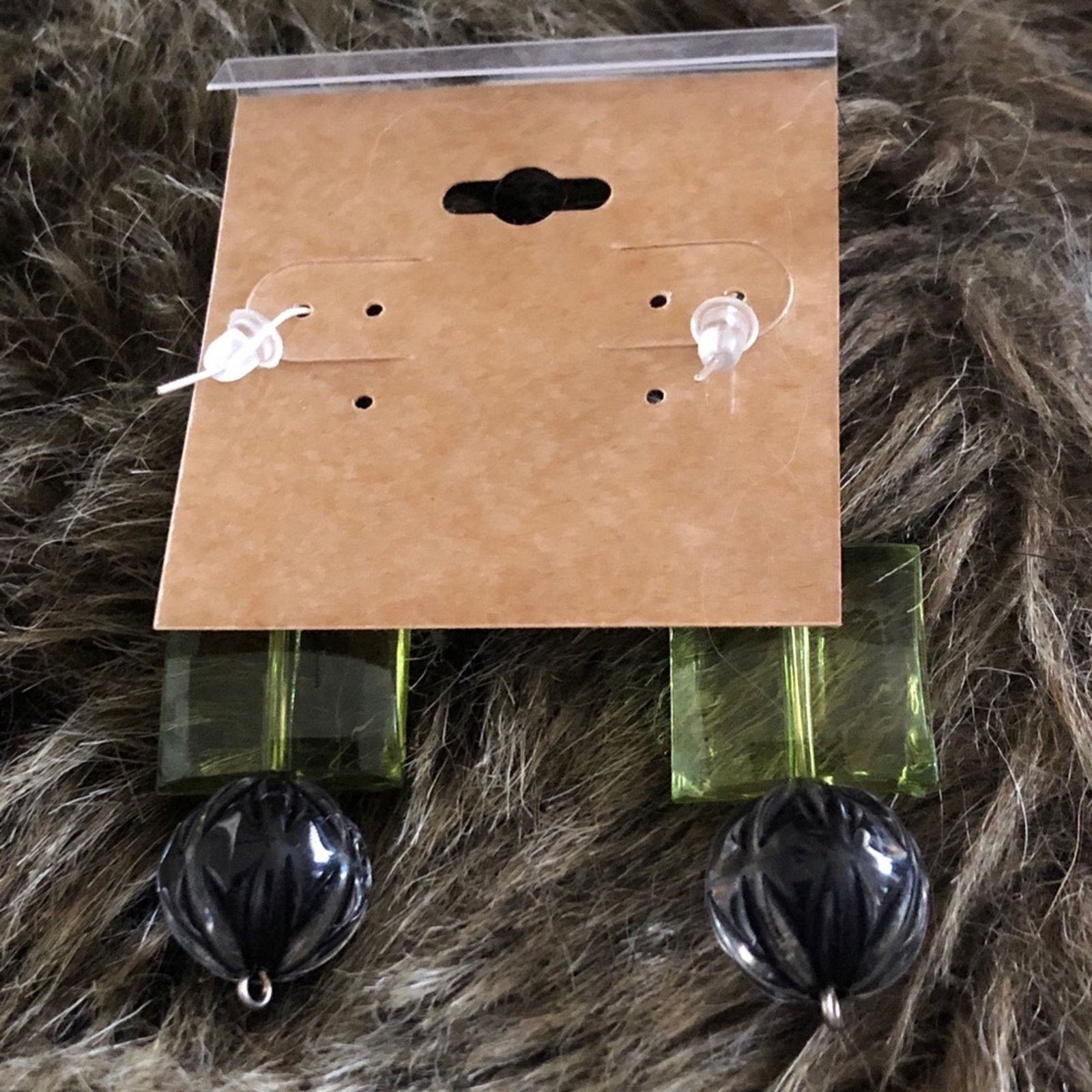Jewelry Faceted resin bold dangle fish hook earrings Size ONE SIZE - 3 Thumbnail