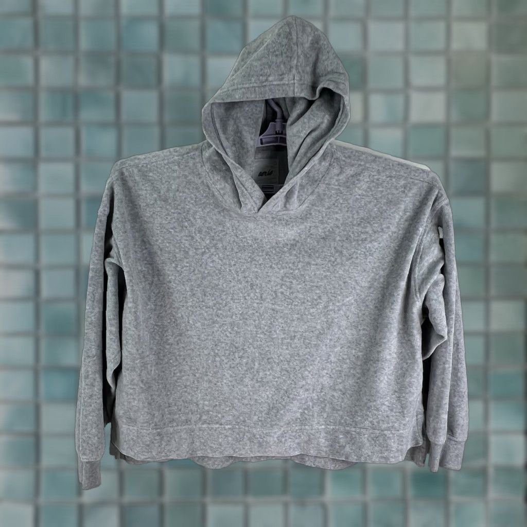 Vintage Aeire Hoodie Womens Size S Gray Hooded Pullover Sweatshirt Logo Activewear Casual Knit Pullover Size S / US 4 / IT 40 - 1 Thumbnail