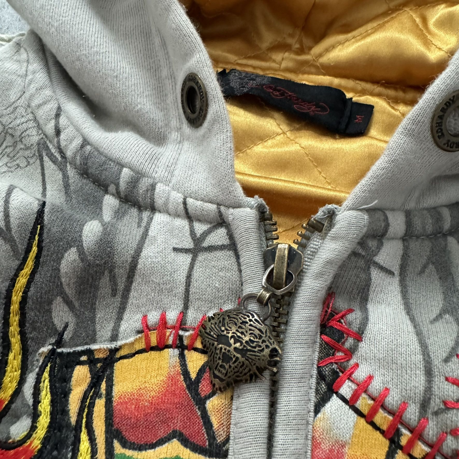 Christian Audigier × Ed Hardy Rare Ed Hardy full print zip up hoodie No Roses Grow Size US M / EU 48-50 / 2 - 5 Thumbnail