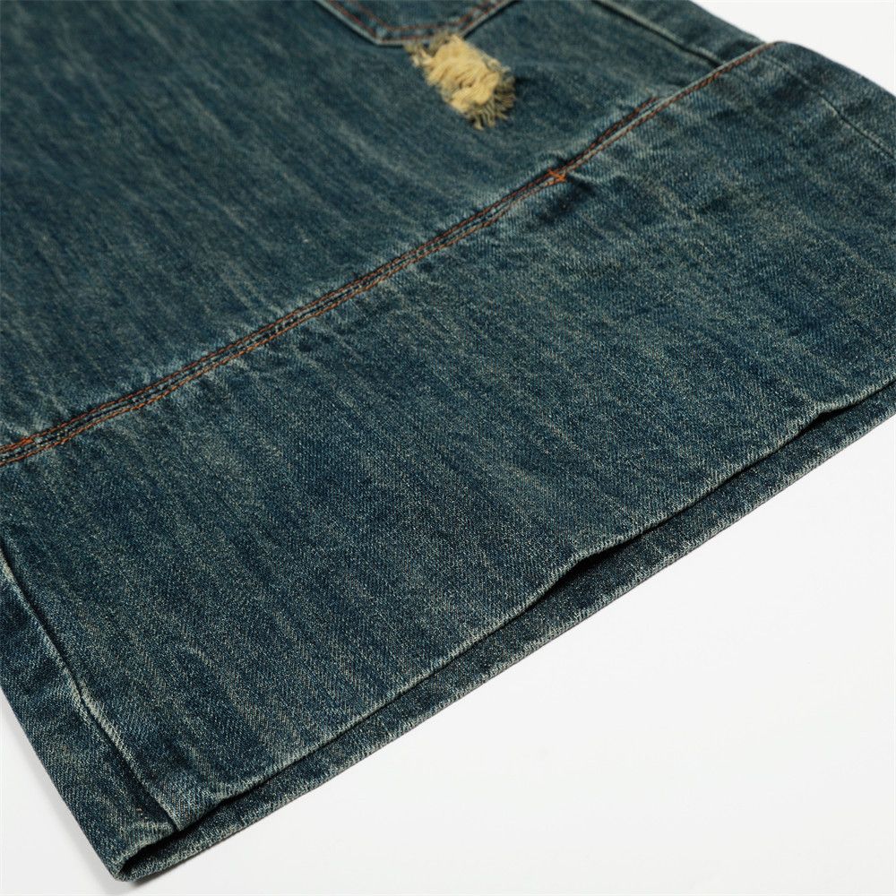 Japanese Brand × Jean Men's loose cargo vintage washed distressed denim shorts Size US 32 / EU 48 - 6 Thumbnail