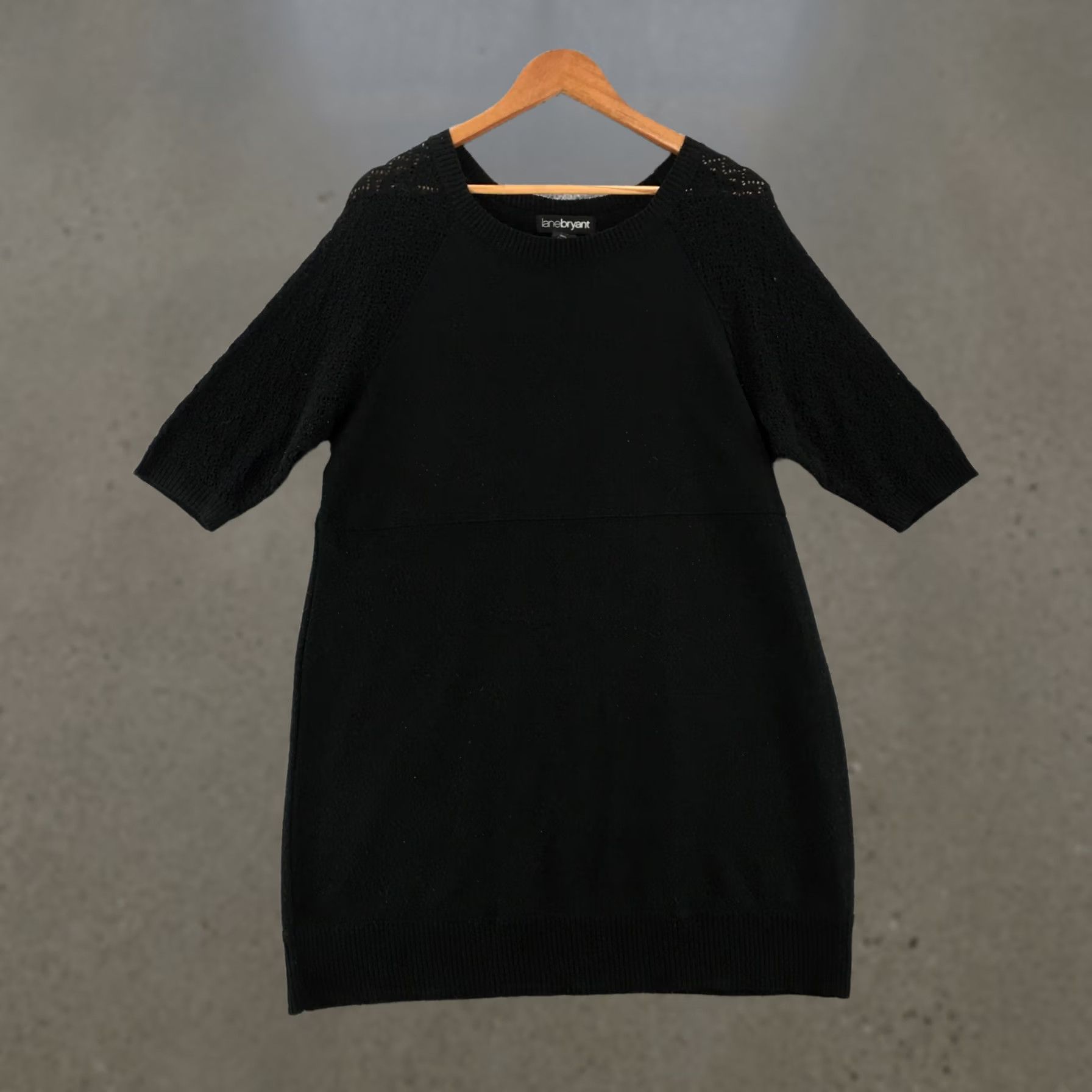 Vintage Lane Bryant Blouse Sweater Pullover 14/16 Black Round Neck Raglan Sleeve Womens Size XL / US 12-14 / IT 48-50 - 1 Thumbnail