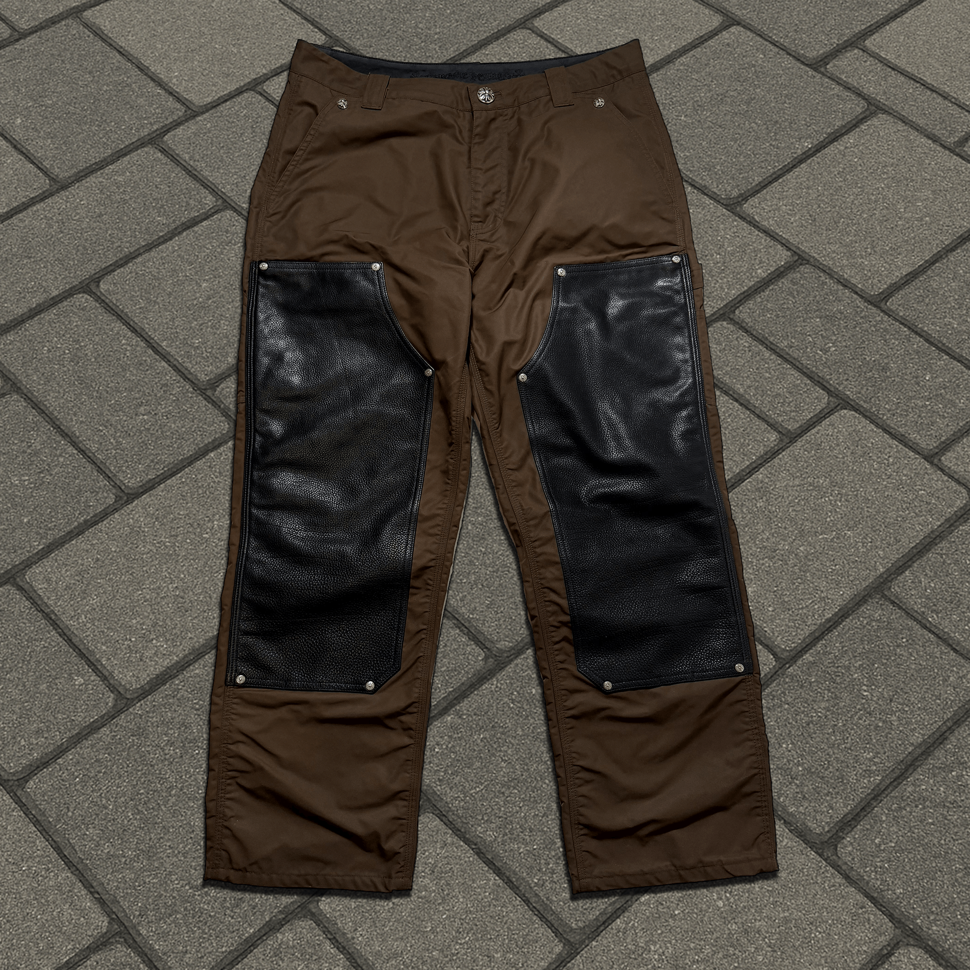 Chrome Hearts Chrome Hearts Brown Double Knee Carpenter Pants Size US 31 - 1 Thumbnail