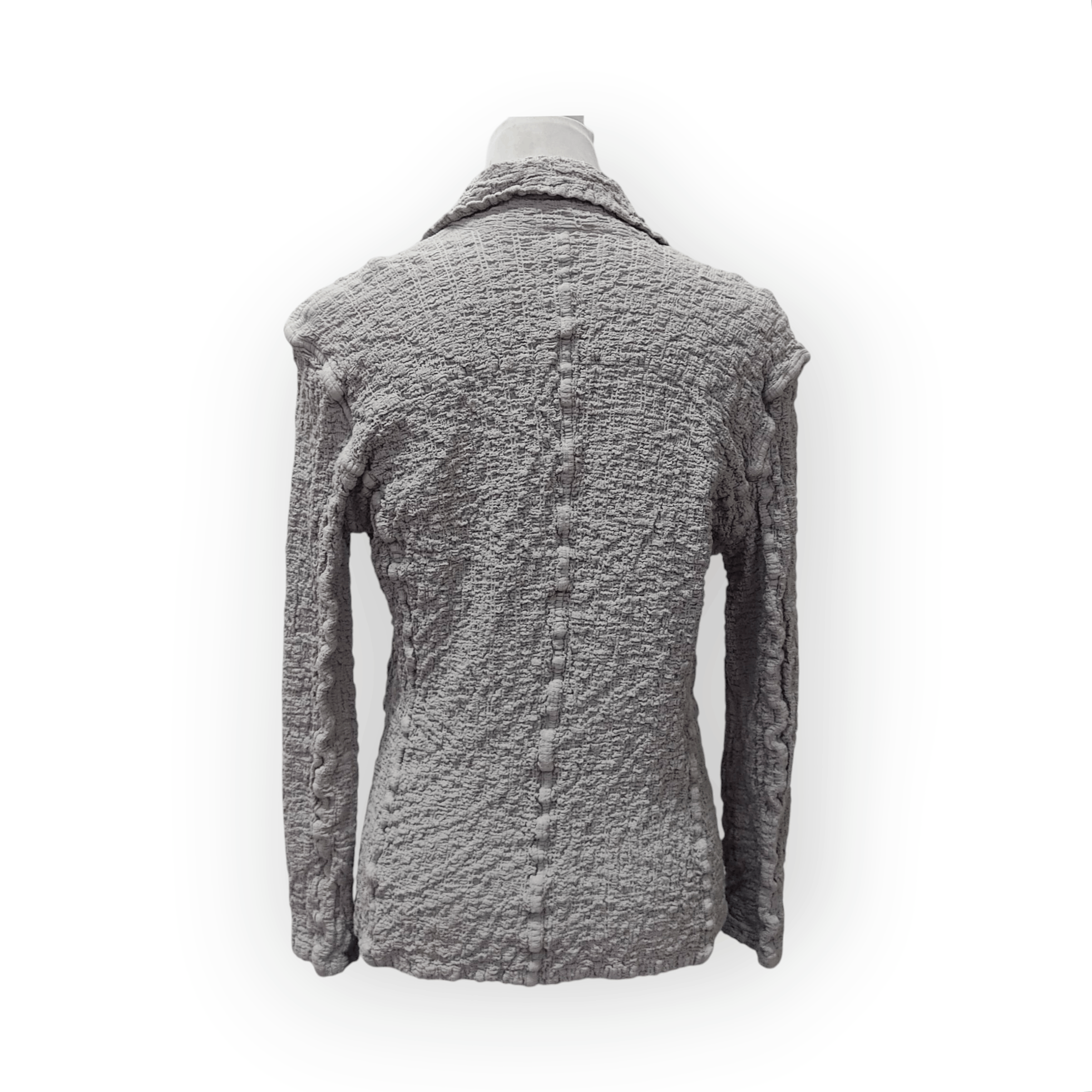 Issey Miyake × Pleats Please Issey Miyake ISSEY MIYAKE Me Cauliflower Pleated Stretch Cardigan Blazer Size S / US 4 / IT 40 - 4 Thumbnail