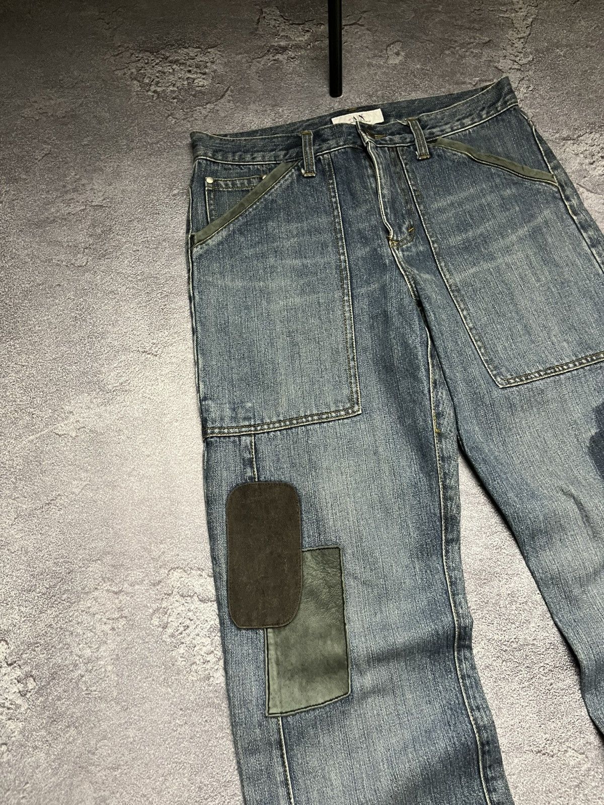 Armani Exchange Armani Exchange Panelled Patch Work Wear Jeans Size US 31 - 3 Thumbnail