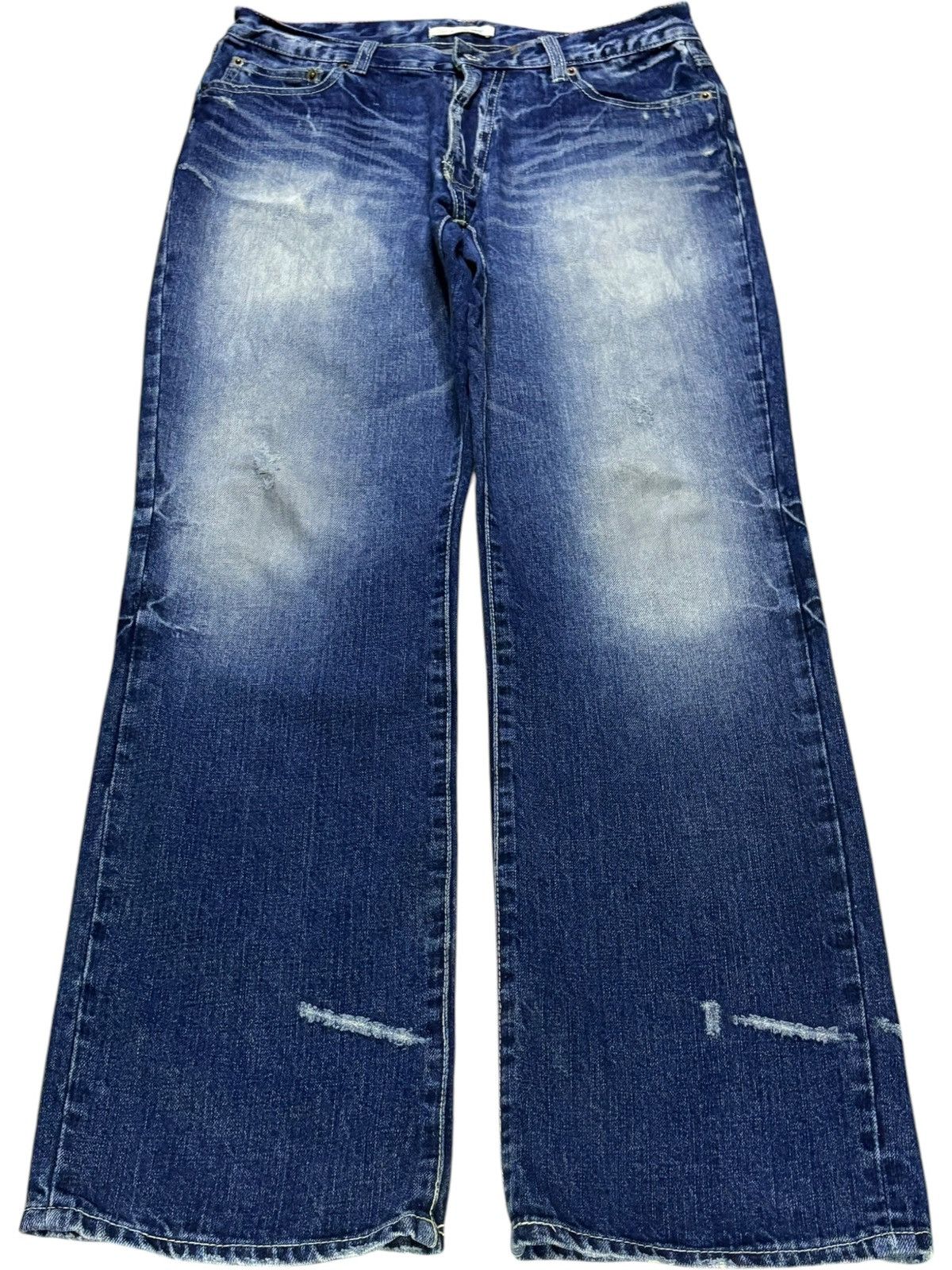 Japanese Brand Vintage Enverope Mud Wash Loose Jeans Size US 31 - 1 Thumbnail