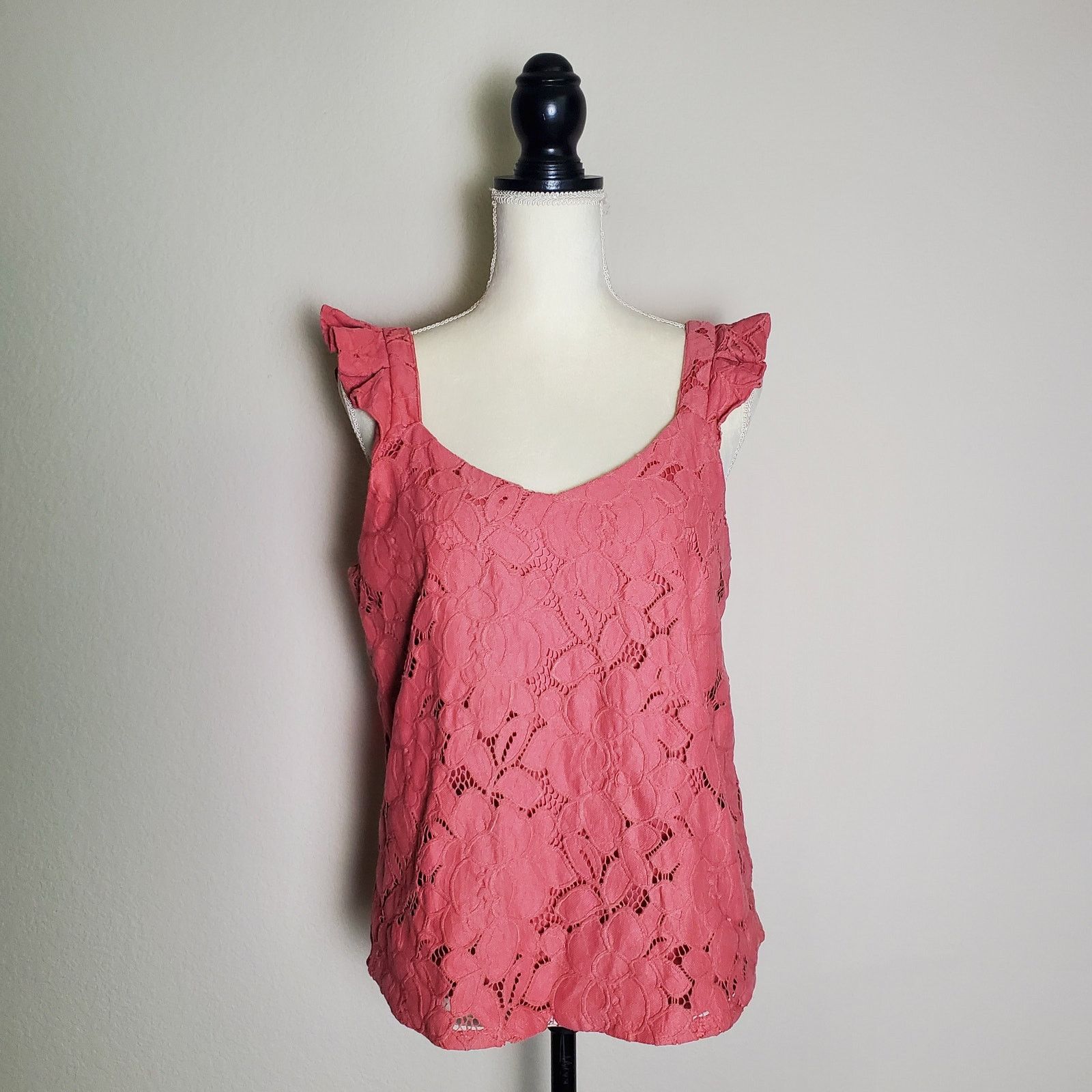 Nordstrom Monteau Mauve Pink Lace Top XL Size XL / US 12-14 / IT 48-50 - 1 Thumbnail