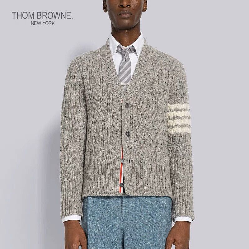 Thom Browne thom browne light gray floral knit cardigan Size US M / EU 48-50 / 2 - 1 Preview