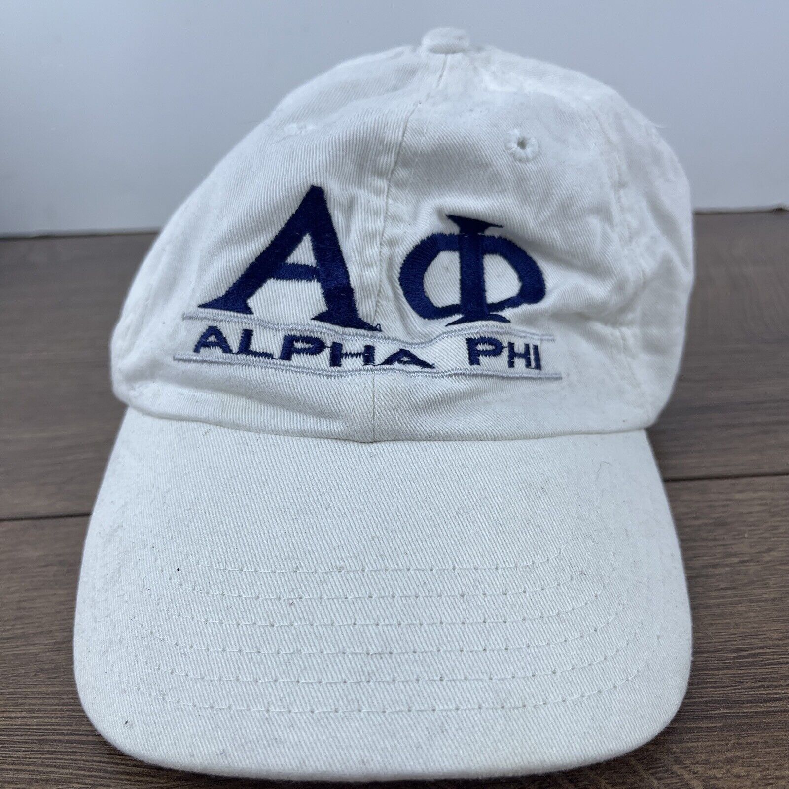 Other Alphi Phi Hat White Hat Adjustable Adult Size Hat White Cap Size ONE SIZE - 2 Thumbnail