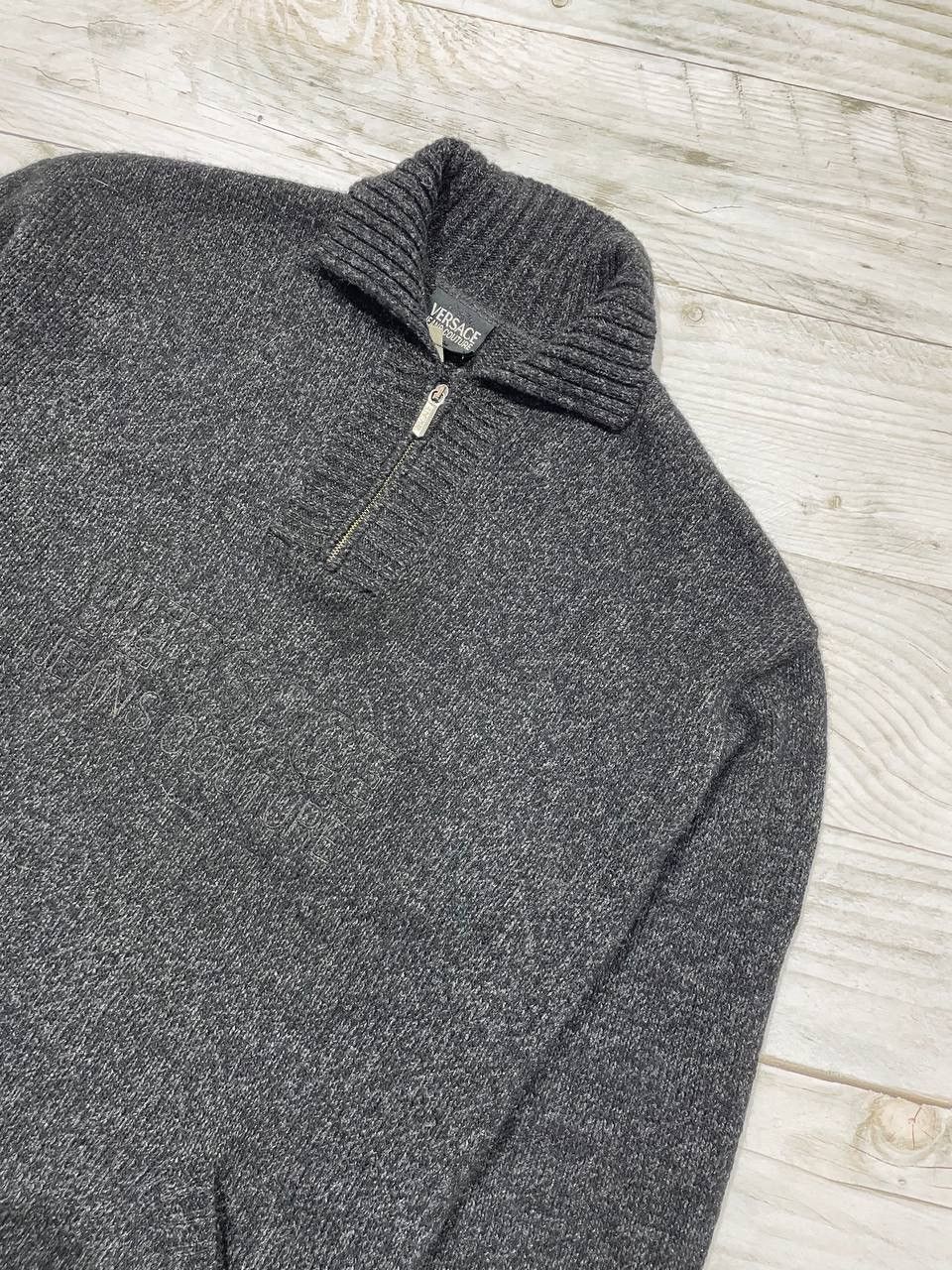Versace Jeans Couture Versace Jeans Couture Knit Sweater 1/4 Zip Wool Big Logo Size US XXL / EU 58 / 5 - 3 Thumbnail