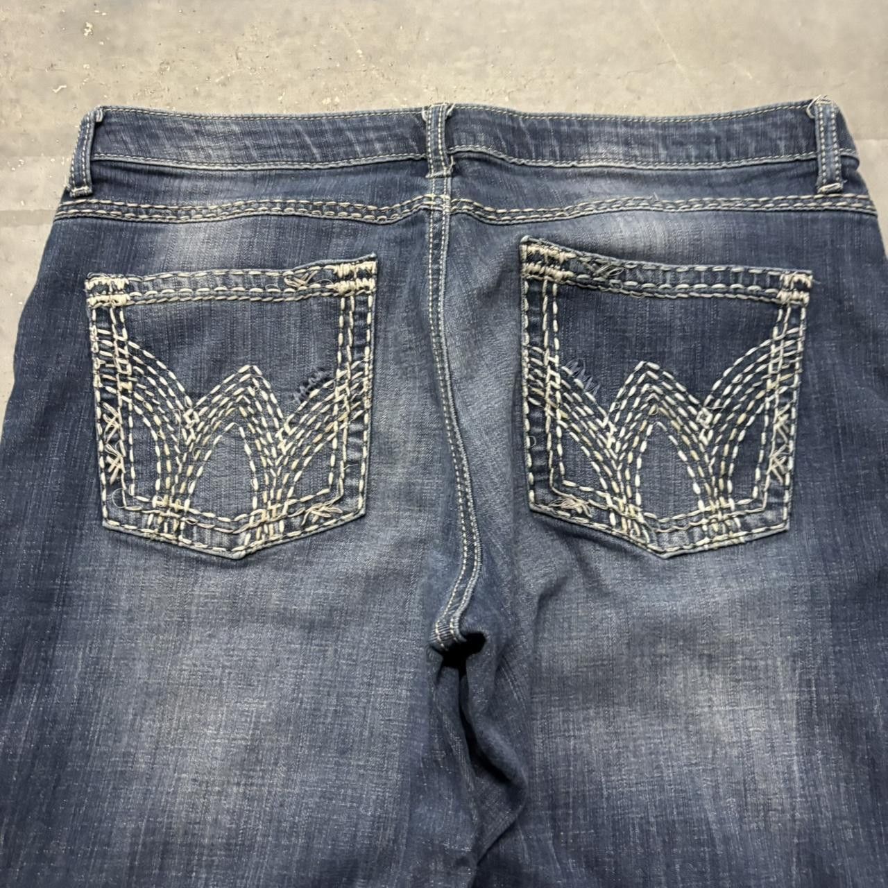 Japanese Brand × Vintage Crazy Vintage Y2K/2000s Grunge Faded Dark Wash Bootcut Denim Jeans! Size US 34 / EU 50 - 7 Thumbnail