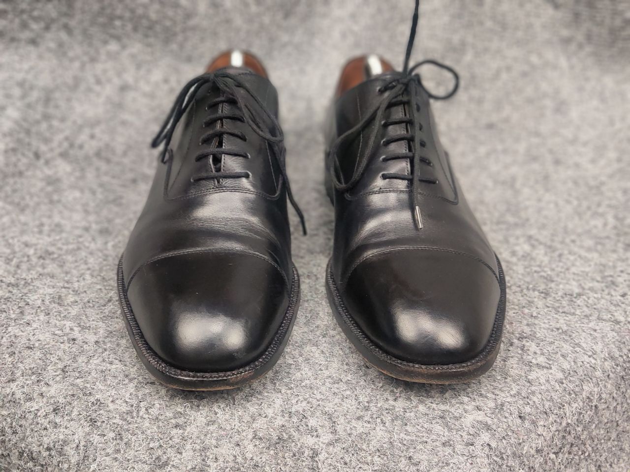 Carmina Carmina Albaladejo Black Calf Leather Cap Toe Oxford shoes Size US 10.5 / EU 43-44 - 6 Thumbnail
