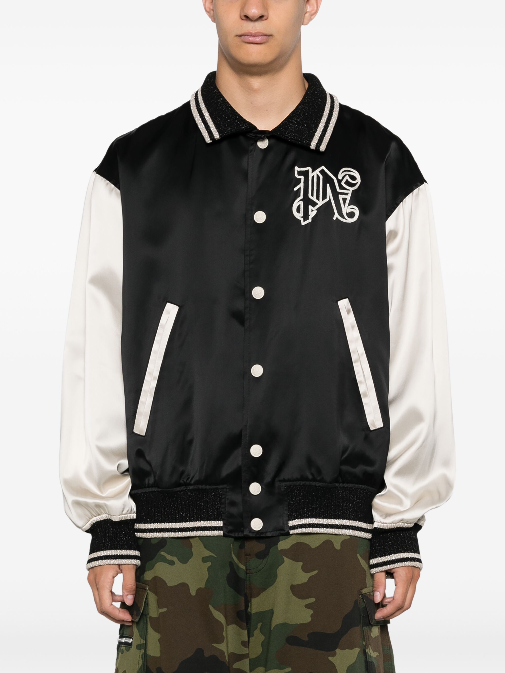 Palm Angels o1s22i1n1224 Satin Varsity Jacket in Black Size US M / EU 48-50 / 2 - 3 Thumbnail