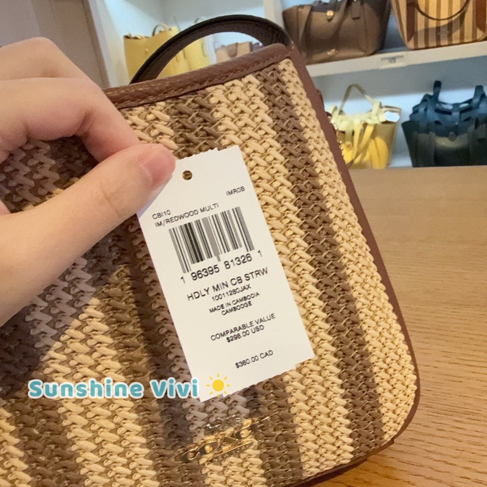Coach NWT COACH Hadley Mini Bag CBI10 Redwood Straw Leather Size ONE SIZE - 4 Thumbnail