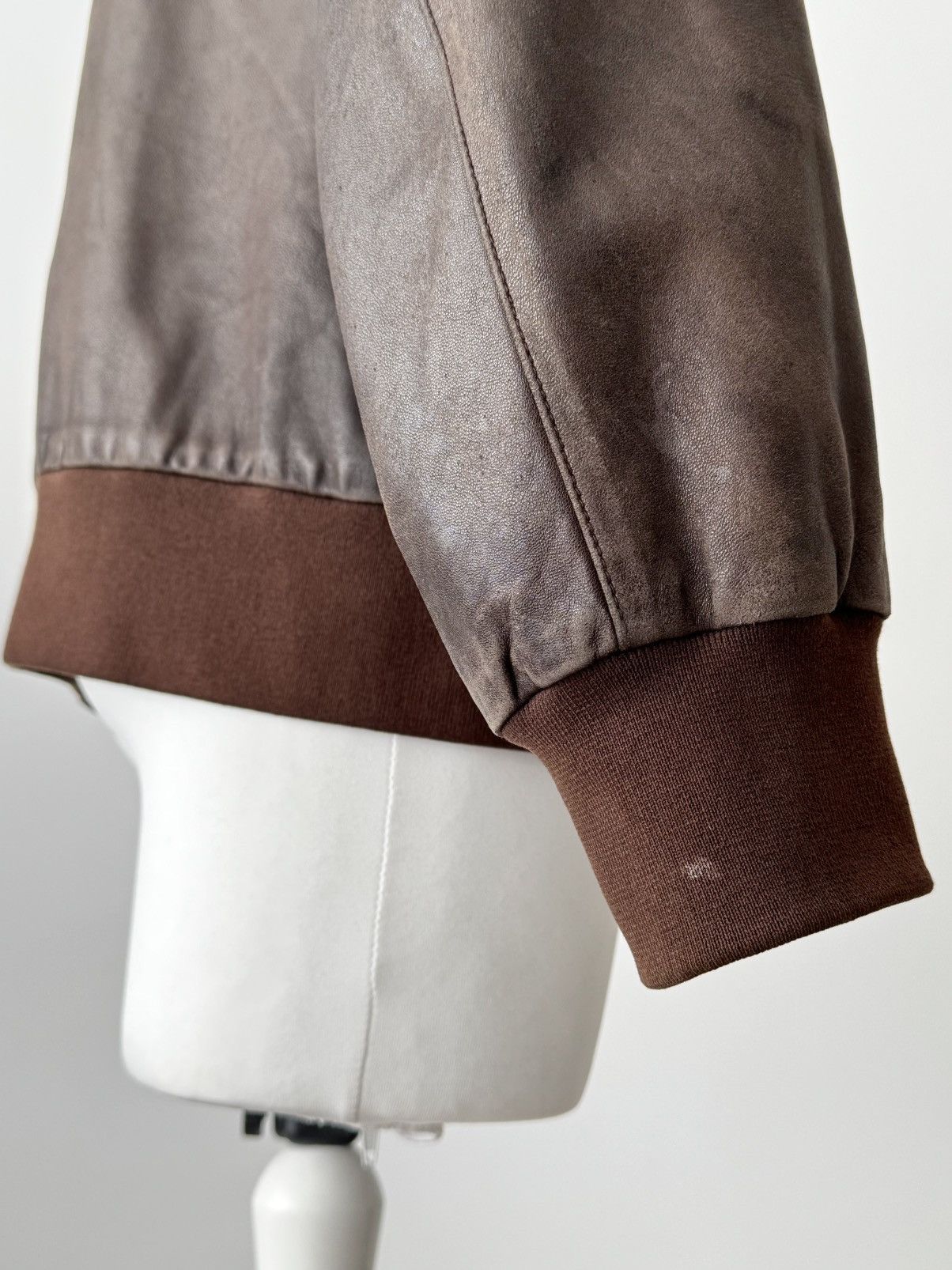 Faconnable × Japanese Brand × Vintage Faconnable Lambskin Leather Brown Bomber Jacket Size US XL / EU 56 / 4 - 9 Thumbnail