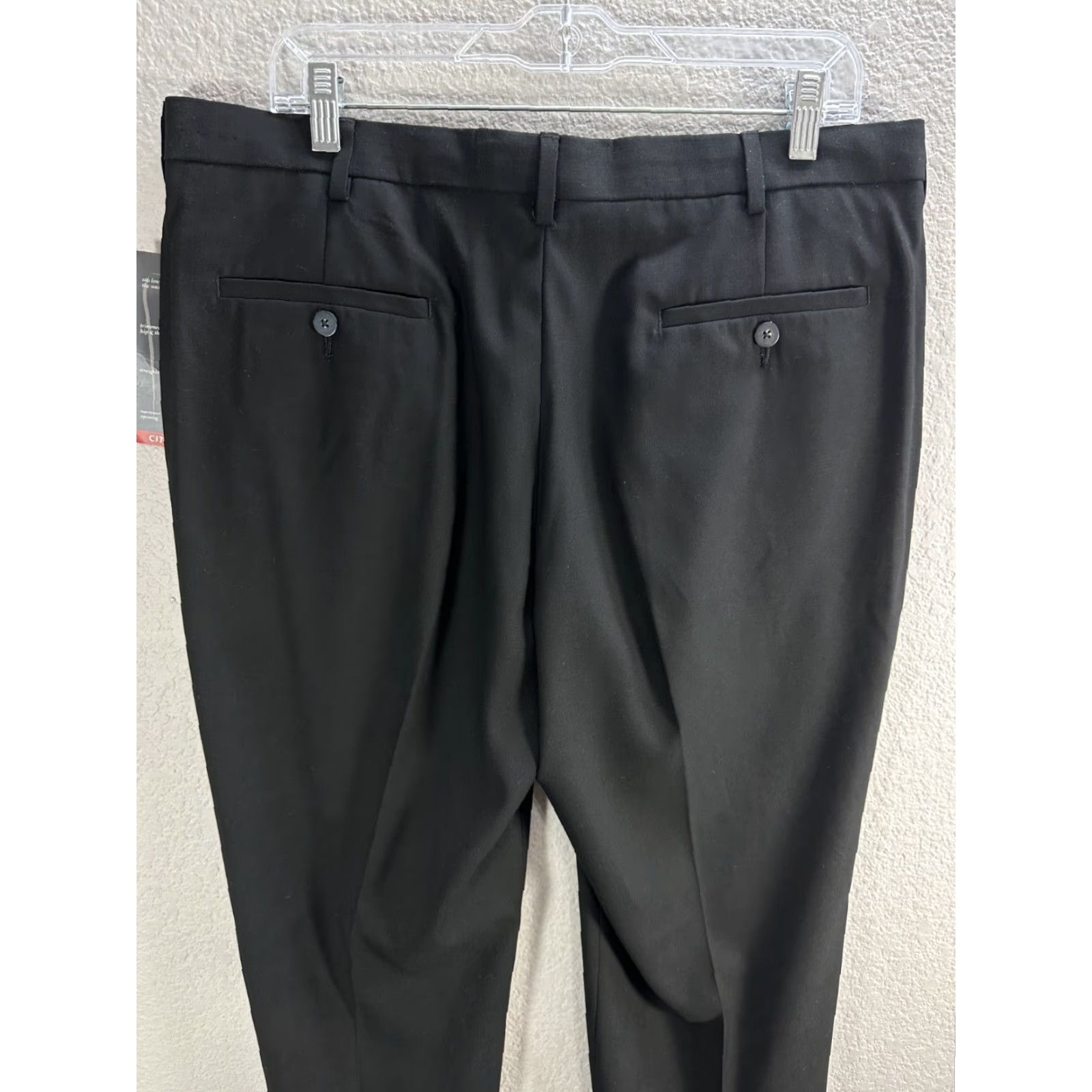 Sperry Men's Perry Ellis Portfolio City Fit Black Pants Classic Sz 36 NWT Regular Inseam 32.5 Dress Pants Comfort Waist Flat Front Size US 36 / EU 52 - 7 Thumbnail