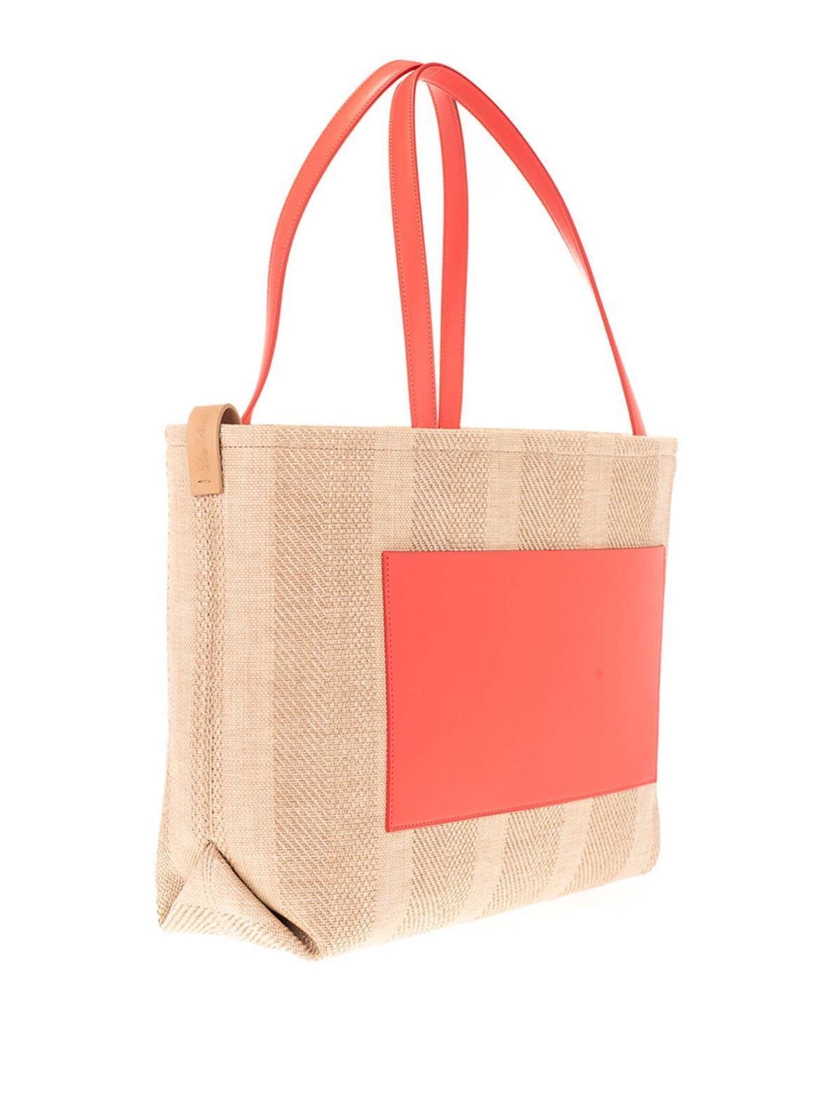 Loro Piana o1srvl11e0924 Size: / OS Tote Bag in Beige/Red Size ONE SIZE - 2 Thumbnail