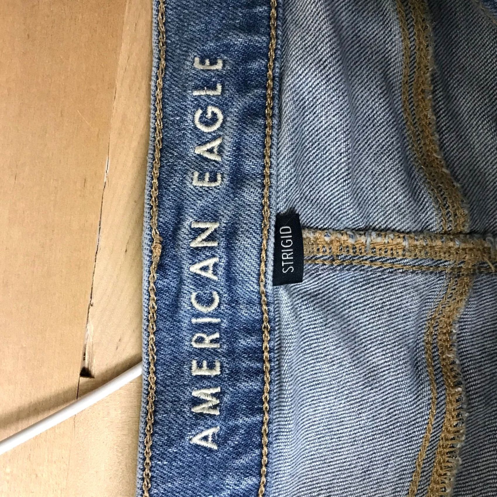 Vintage American Eagle Strigid Jeans High Rise Wide Leg Light Wash Blue 12 Regular Women Size 34" / US 12 / IT 48 - 7 Thumbnail