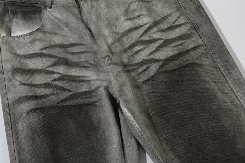 Japanese Brand Painted Pleated Washed Gray Jean Size US 34 / EU 50 - 7 Thumbnail