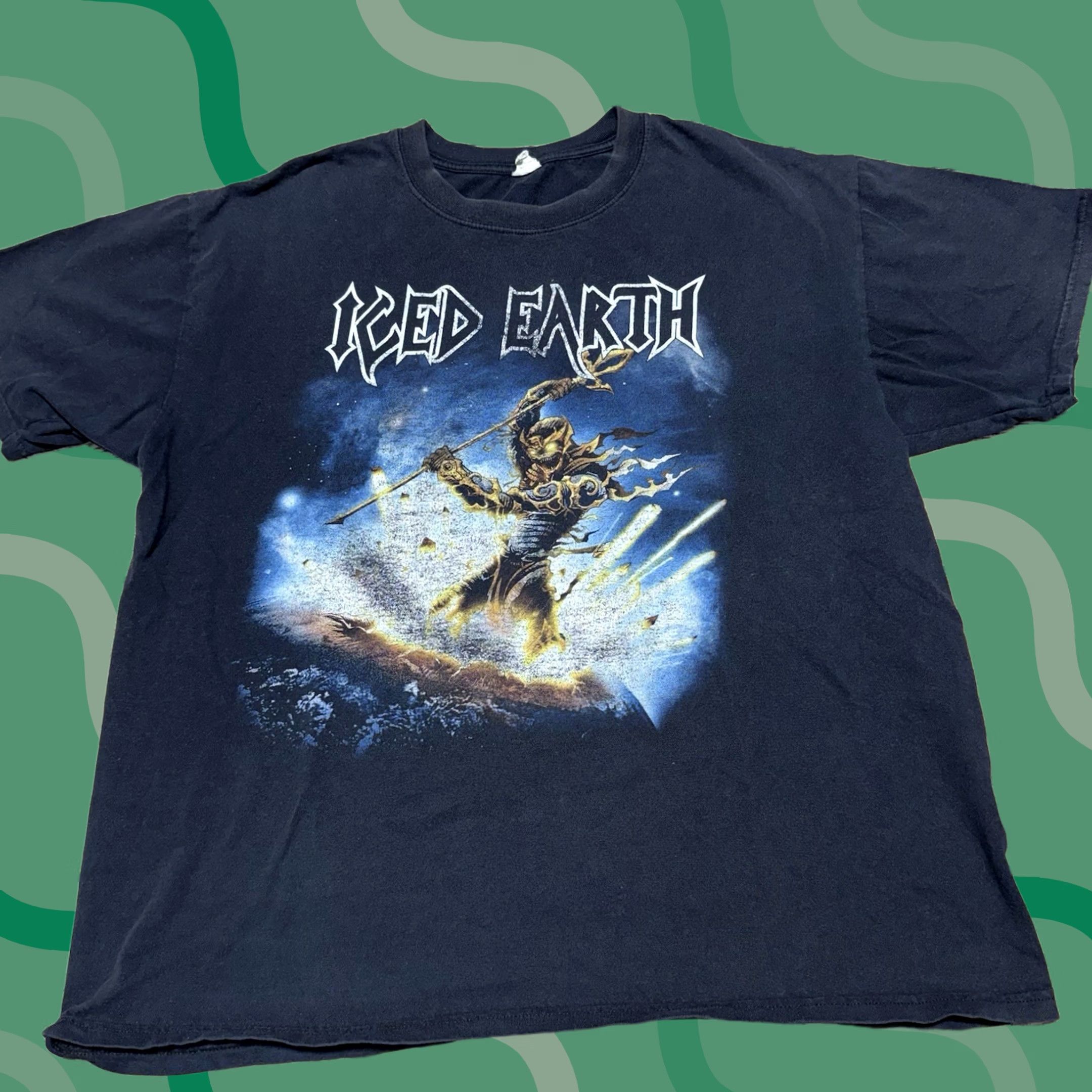 Anvil VINTAGE Anvil Iced Earth T-Shirt Mens XL Black Graphic Print Crew Neck Short Sleeve Band Metal 2008 Concert Double-Sided Logo Size US XL / EU 56 / 4 - 1 Thumbnail
