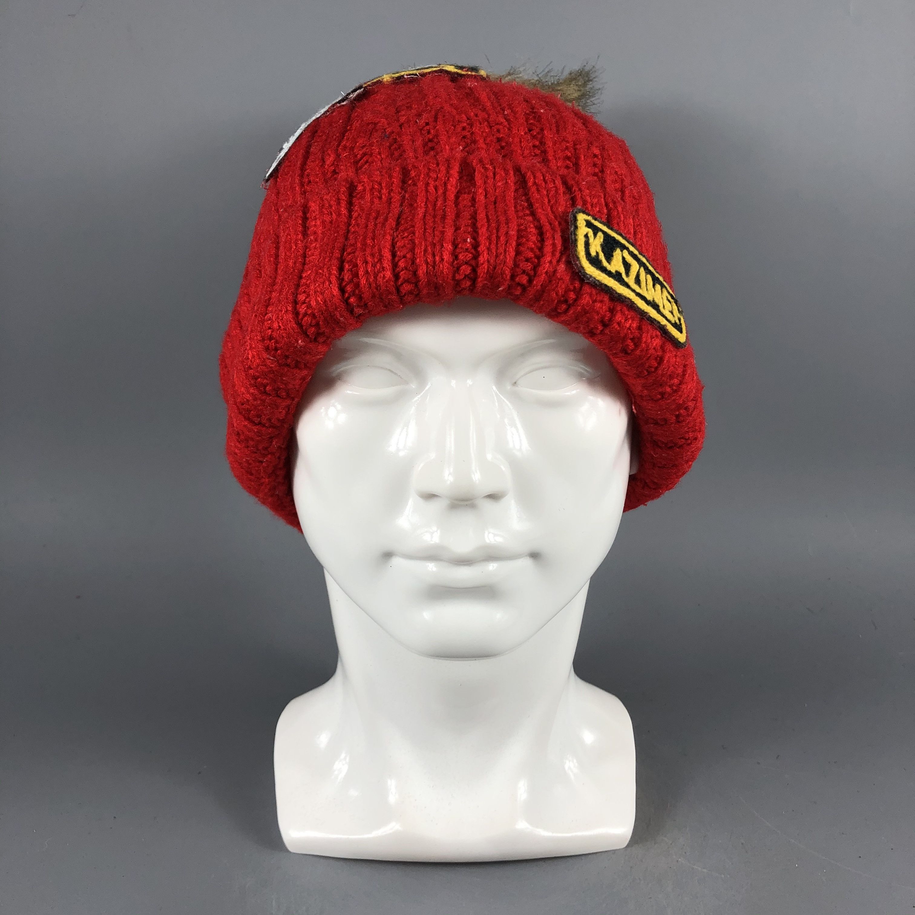 Japanese Brand × Vintage Kazimen Red Beanie Snow Hat Snow Cap -D1056 Size ONE SIZE - 1 Thumbnail