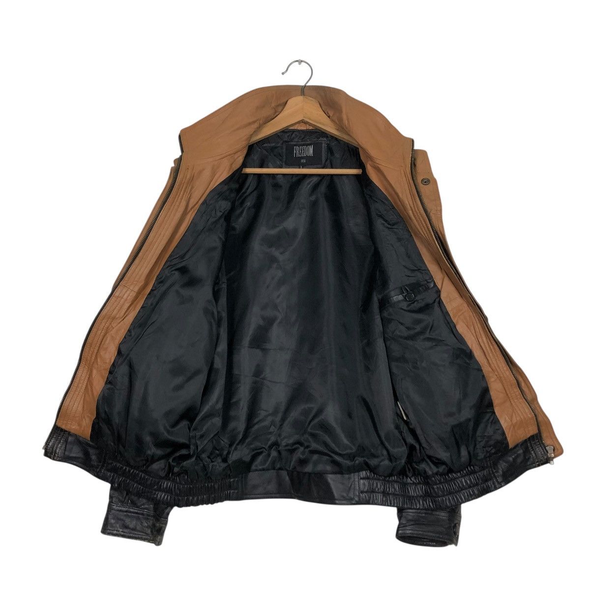 Aero Leathers 🔥VINTAGE BIKER LEATHER JACKET FREEDOM MINK COLLAR Size US L / EU 52-54 / 3 - 15 Thumbnail