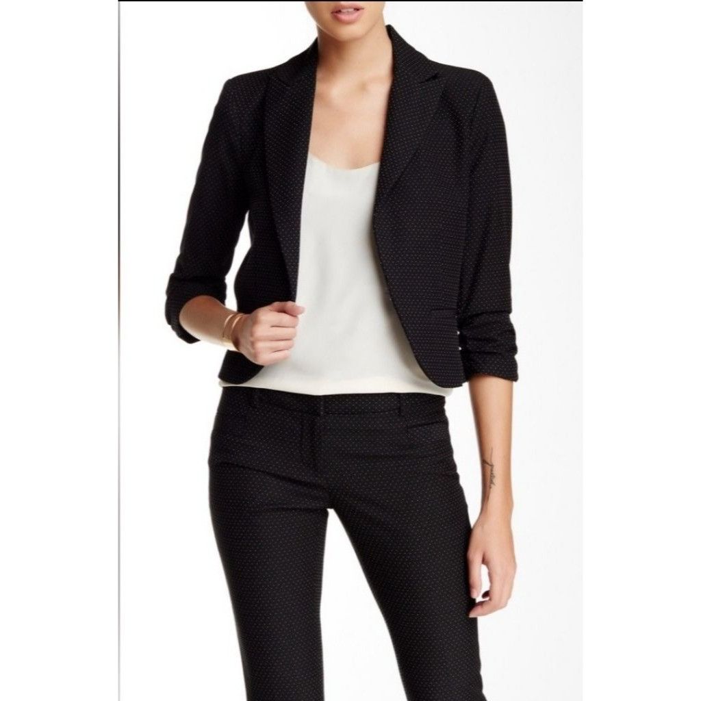 Other Amanda + Chelsea Black Ponte Blazer Soft Construction Size M / US 6-8 / IT 42-44 - 2 Thumbnail
