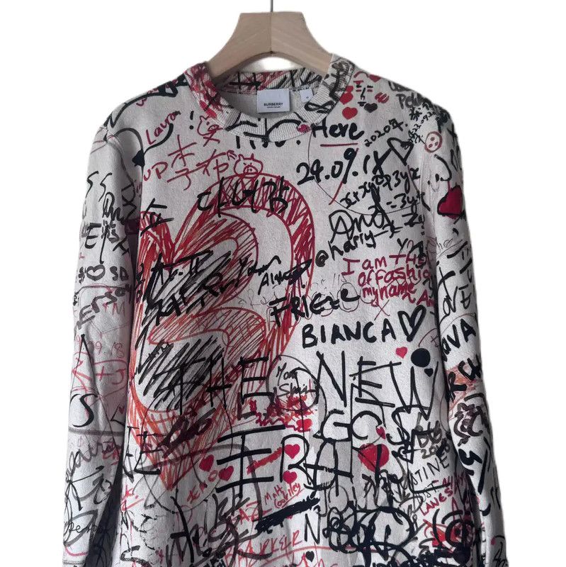 Burberry Burberry Spring Autumn White Logo Sweatshirt Size M / US 6-8 / IT 42-44 - 1 Thumbnail