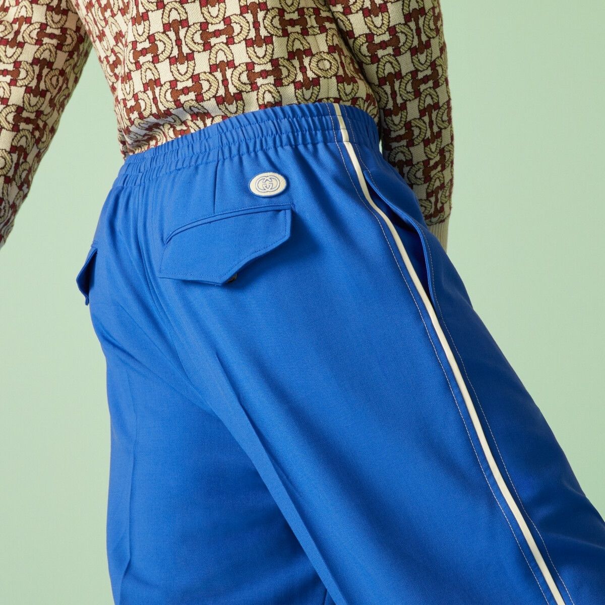 Gucci oc11z1025 Wool Mohair Pant With Interlocking G in Blue Size US 38 / EU 54 - 3 Thumbnail