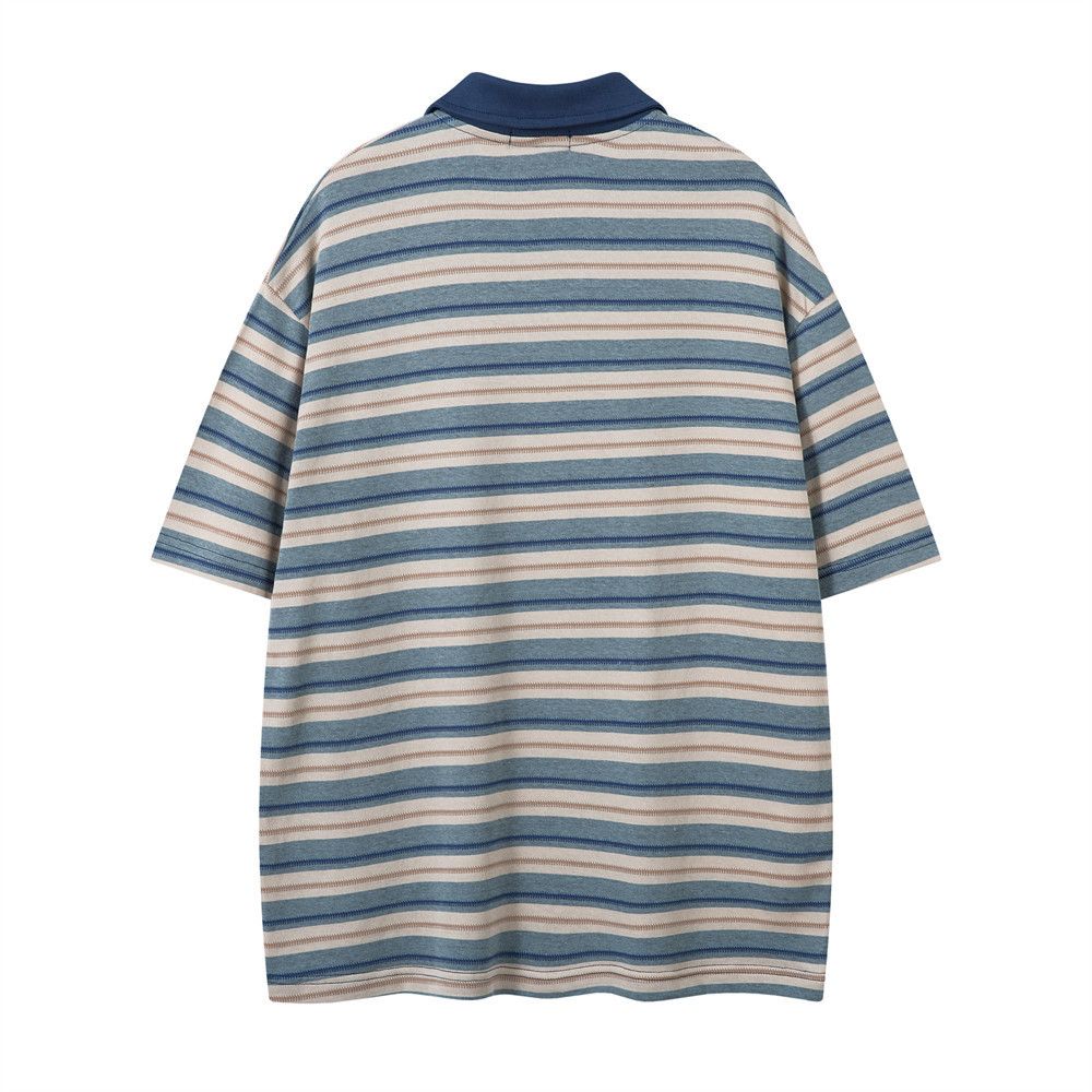 Japanese Brand × Vintage Striped letter embroidered lapel POLO shirt y2k Size US M / EU 48-50 / 2 - 2 Thumbnail