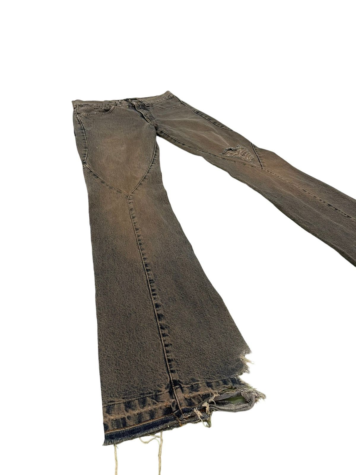 Andrew Mackenzie Flare Jeans Andrew Mckenzie Faded Distress Mud Wash 8🟦2 Size US 30 / EU 46 - 10 Thumbnail
