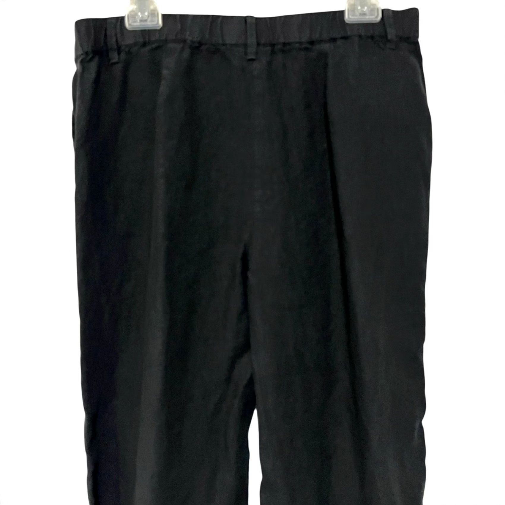 J. Jill J Jill Love Linen Black Pants Relaxed Stretch Waist Pockets Women’s Sz Petite M PM Inseam 22 in Casual Beach Bohemian Linen Pants Women Size 32" / US 10 / IT 46 - 4 Thumbnail