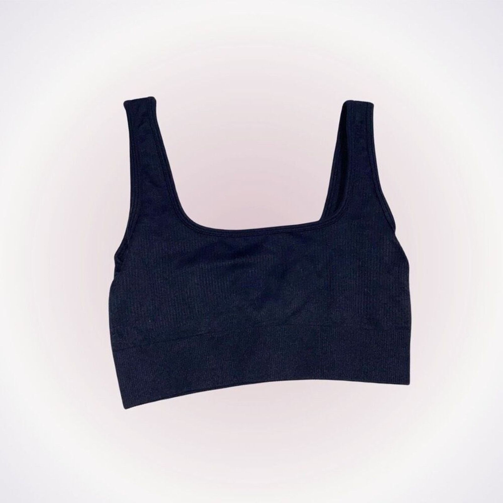 Other Black Ribbed Athletic Sports Bra | Sz S Size ONE SIZE - 1 Thumbnail