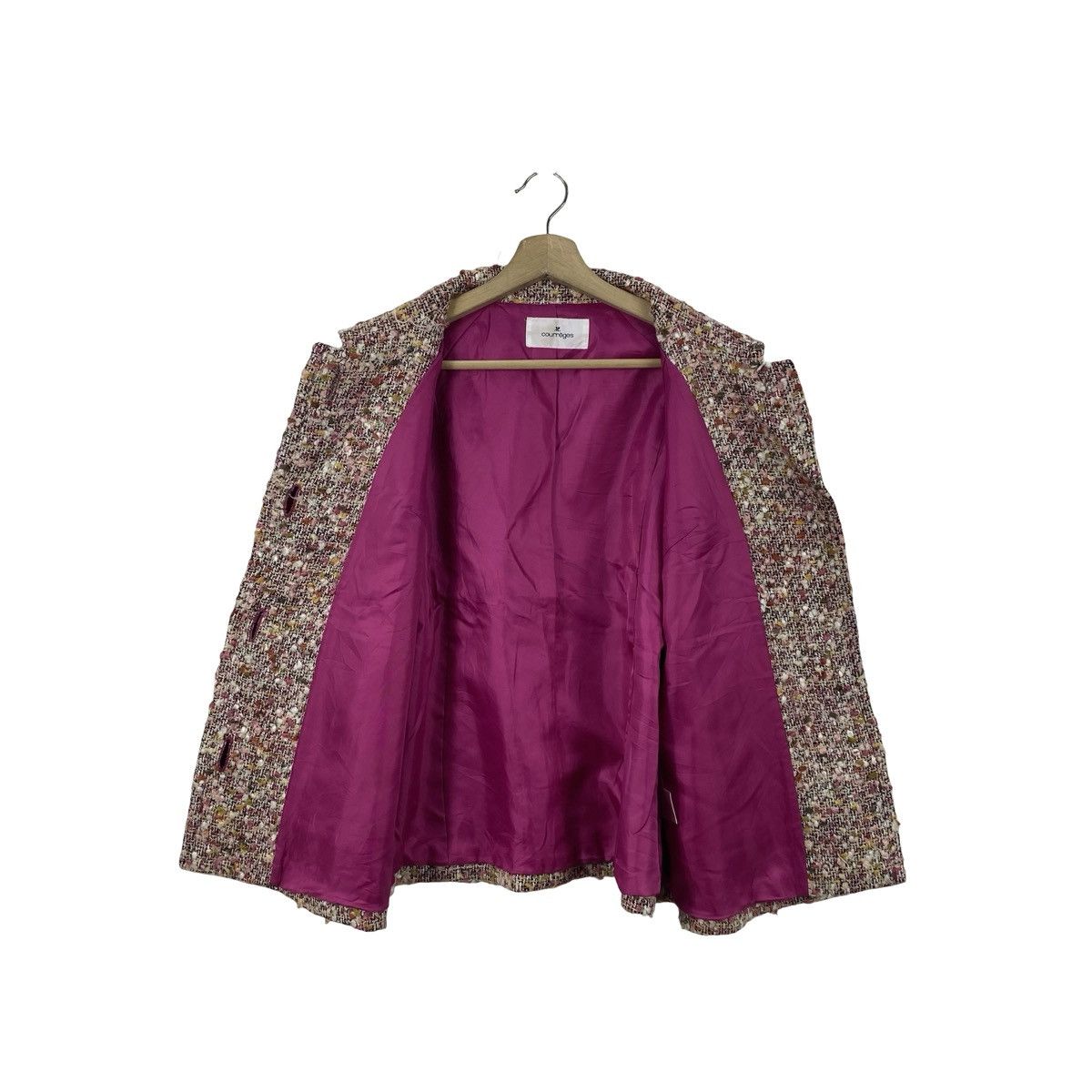 Courreges Vintage COURREGES TWEED Jacket Cropped Coat Paris Designer Size M / US 6-8 / IT 42-44 - 7 Thumbnail