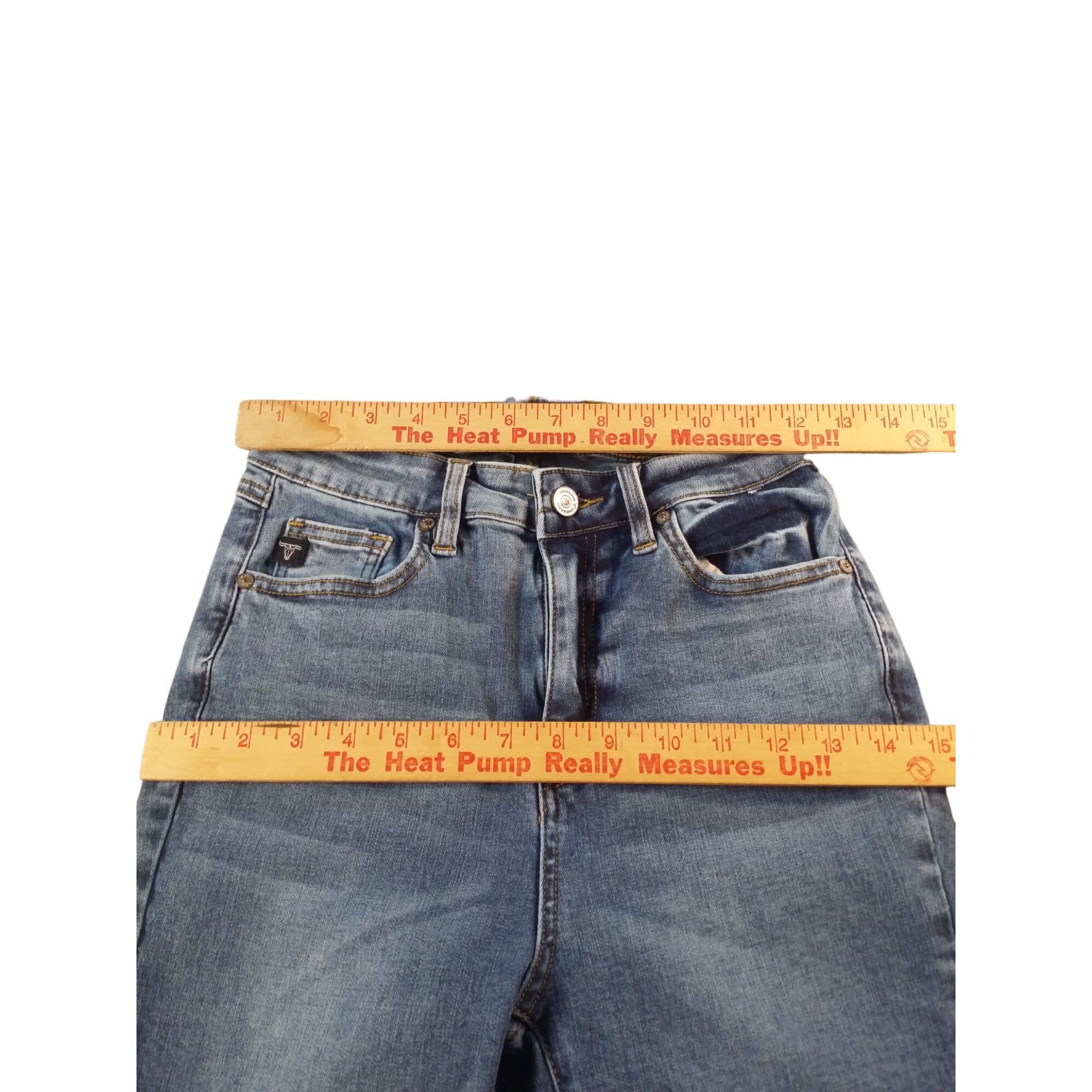 Western Rise Lucky & Blessed Flare Fit Jeans Women Sz 6 Blue Denim Everyd Size 28" / US 6 / IT 42 - 2 Thumbnail