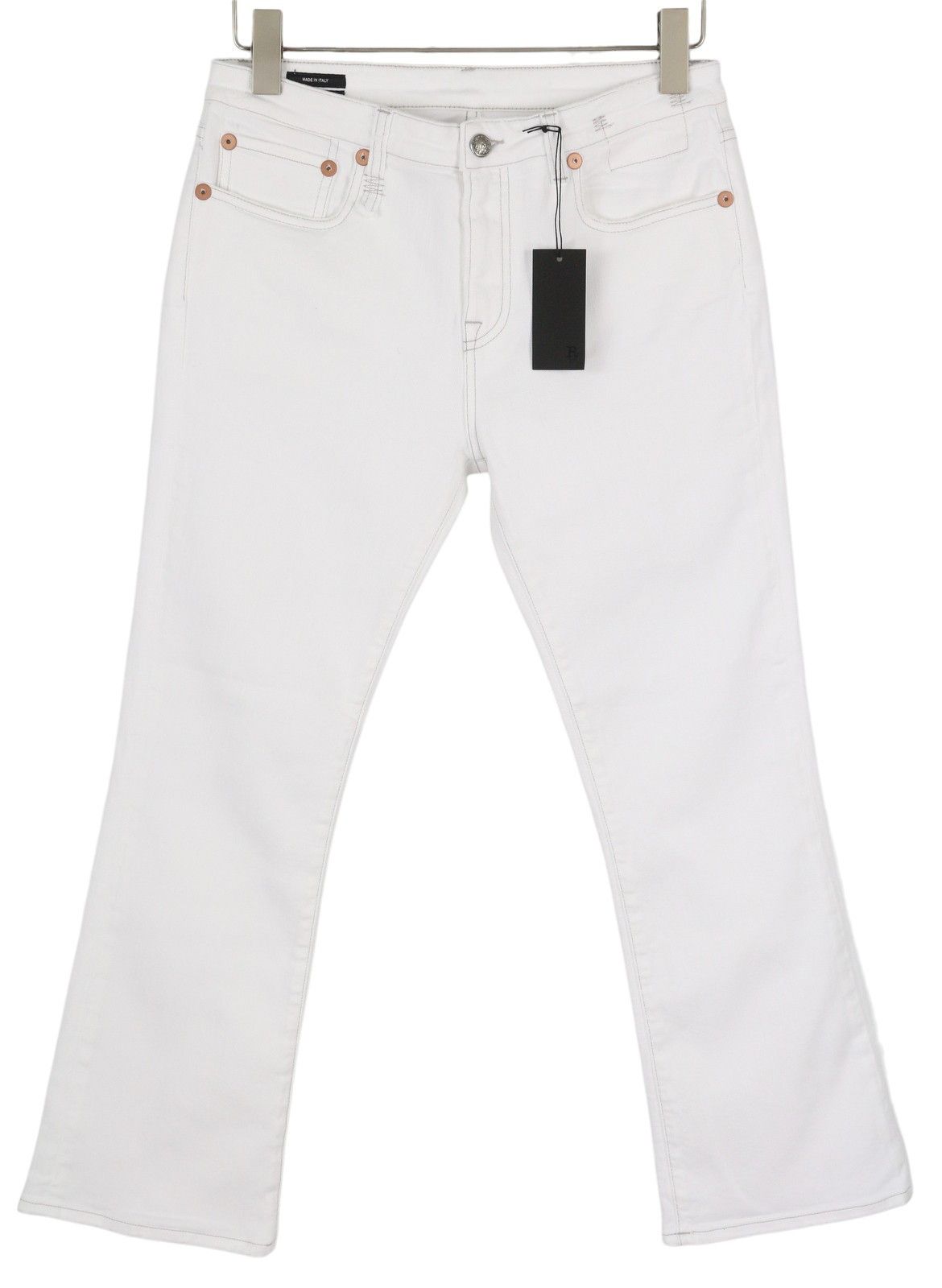 R13 KICK FIT 29 Bale White Flared Cropped Light Denim 86254 Size 29" - 2 Thumbnail