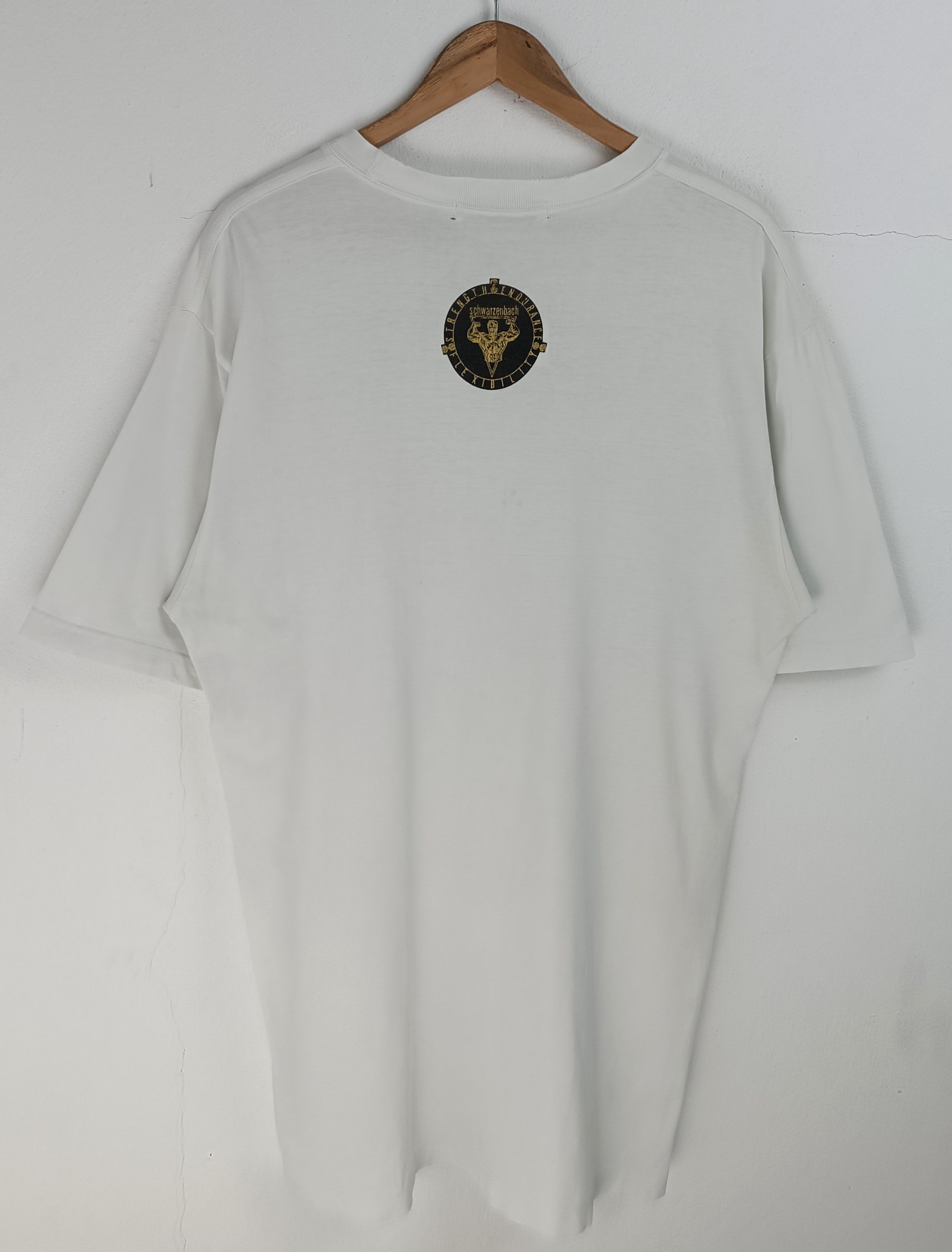 Vintage VINTAGE 90'S SCHWARZENBACH GYM BODY BUILDERS AOP TEE Size US L / EU 52-54 / 3 - 4 Thumbnail