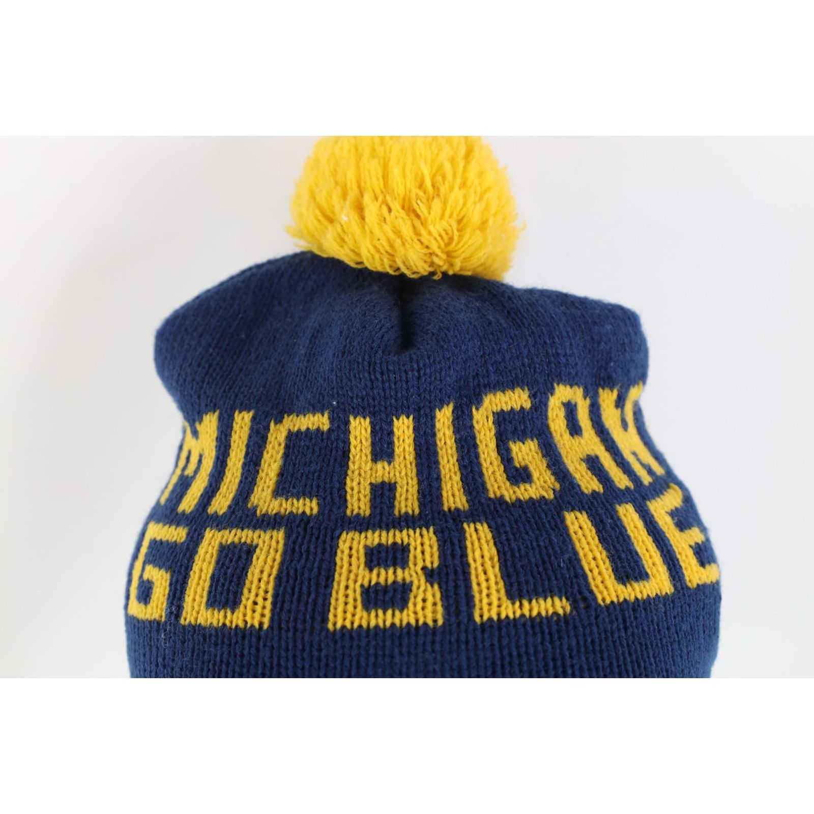 Vintage Vintage 90s University of Michigan Winter Knit Beanie Size ONE SIZE - 2 Thumbnail