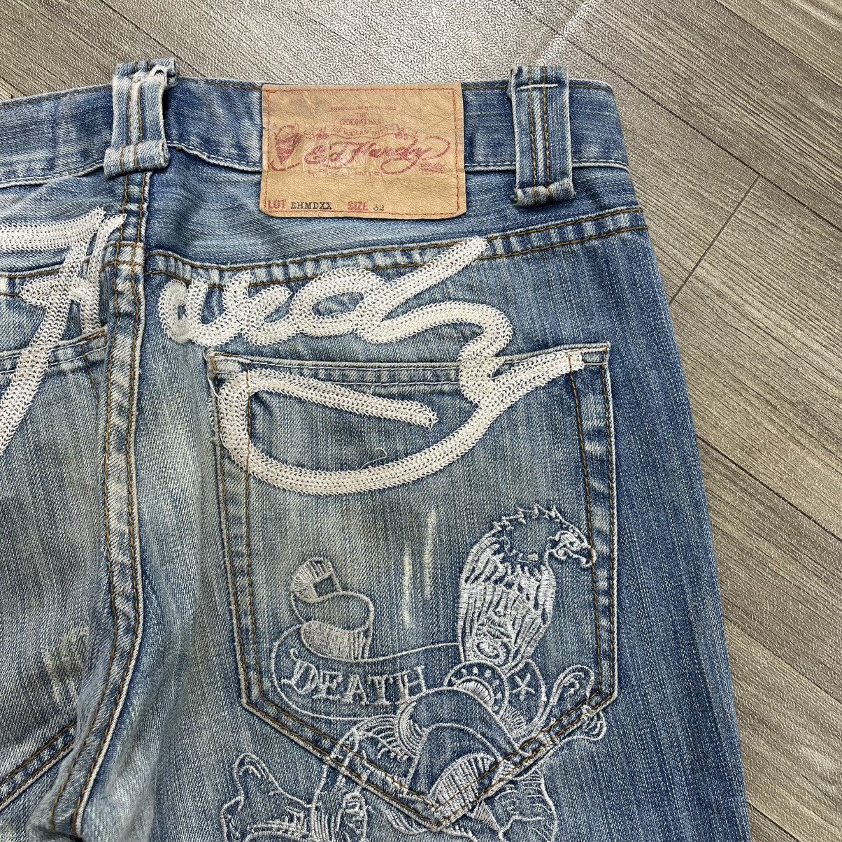 Ed Hardy Vintage Ed Hardy Distressed Embroidery Y2K Baggy Jeans Size US 32 / EU 48 - 6 Thumbnail
